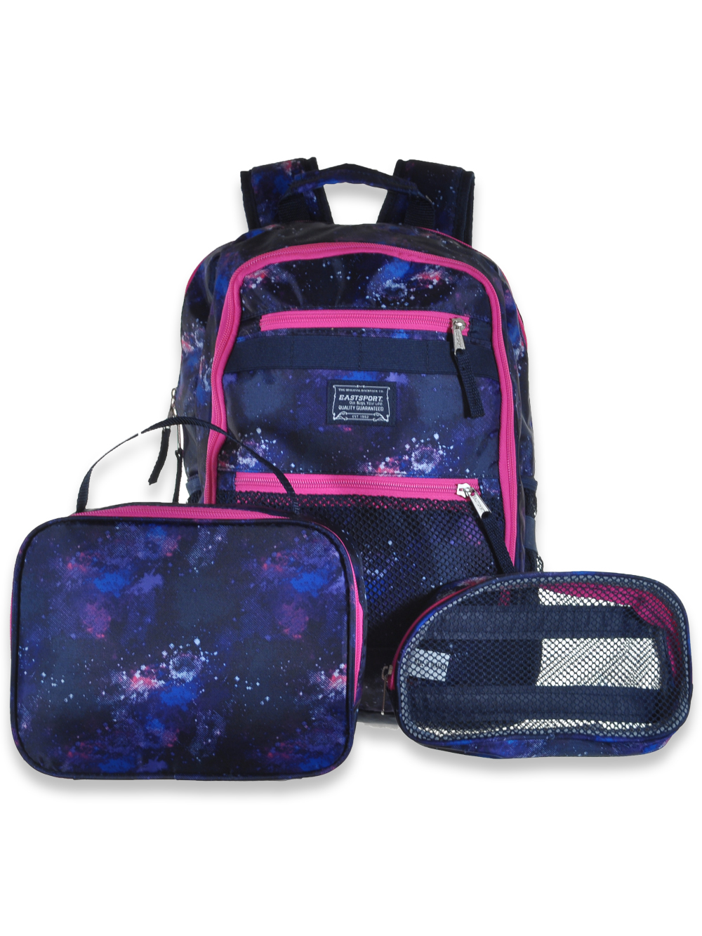 Eastsport Girls 3 Piece Galaxy Backpack Lunchbox Set blue one size