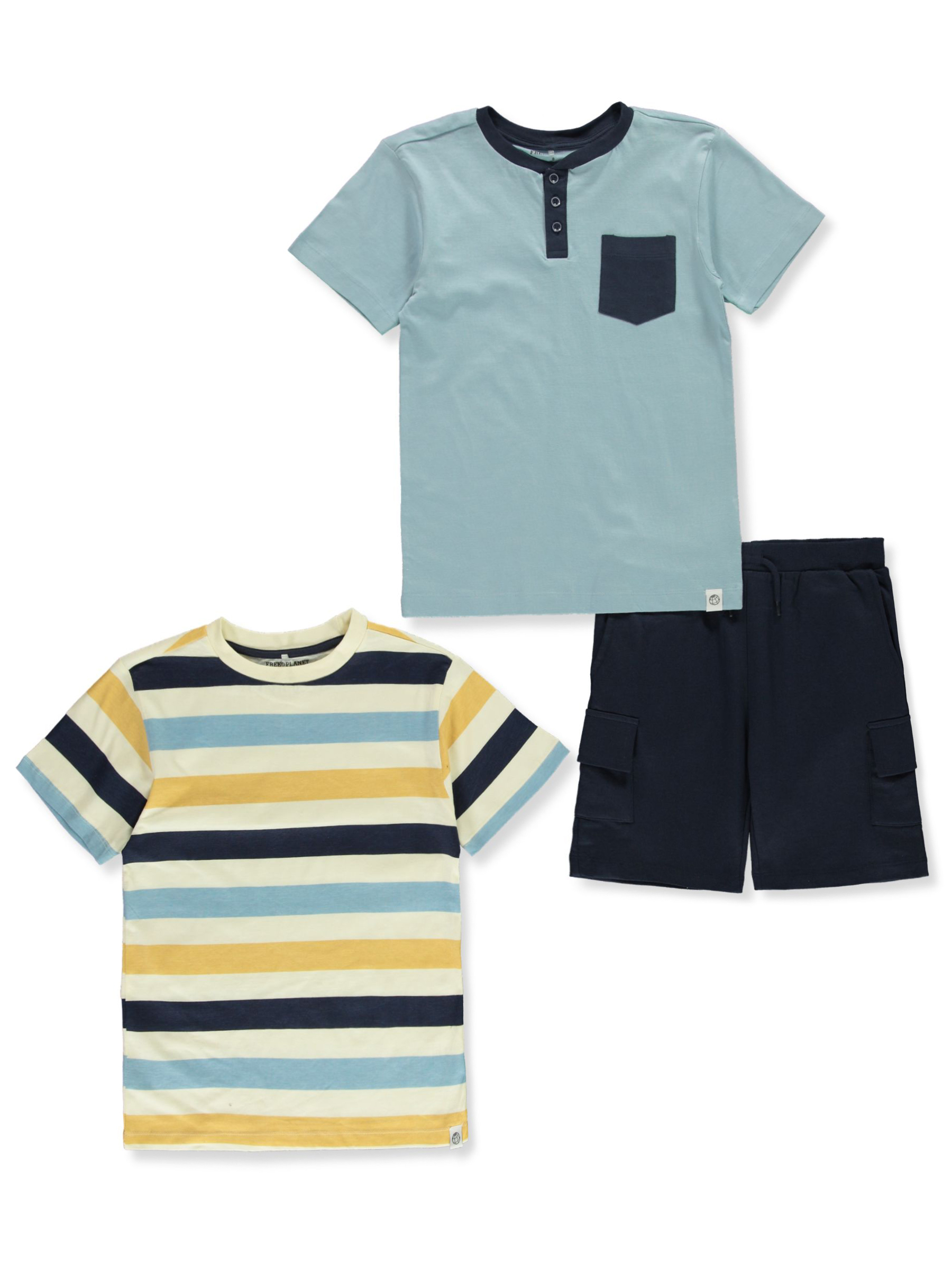 Free Planet Boys' 3-Piece Shorts Set Outfit Color: blue Size: 4 - Picture 9 of 12