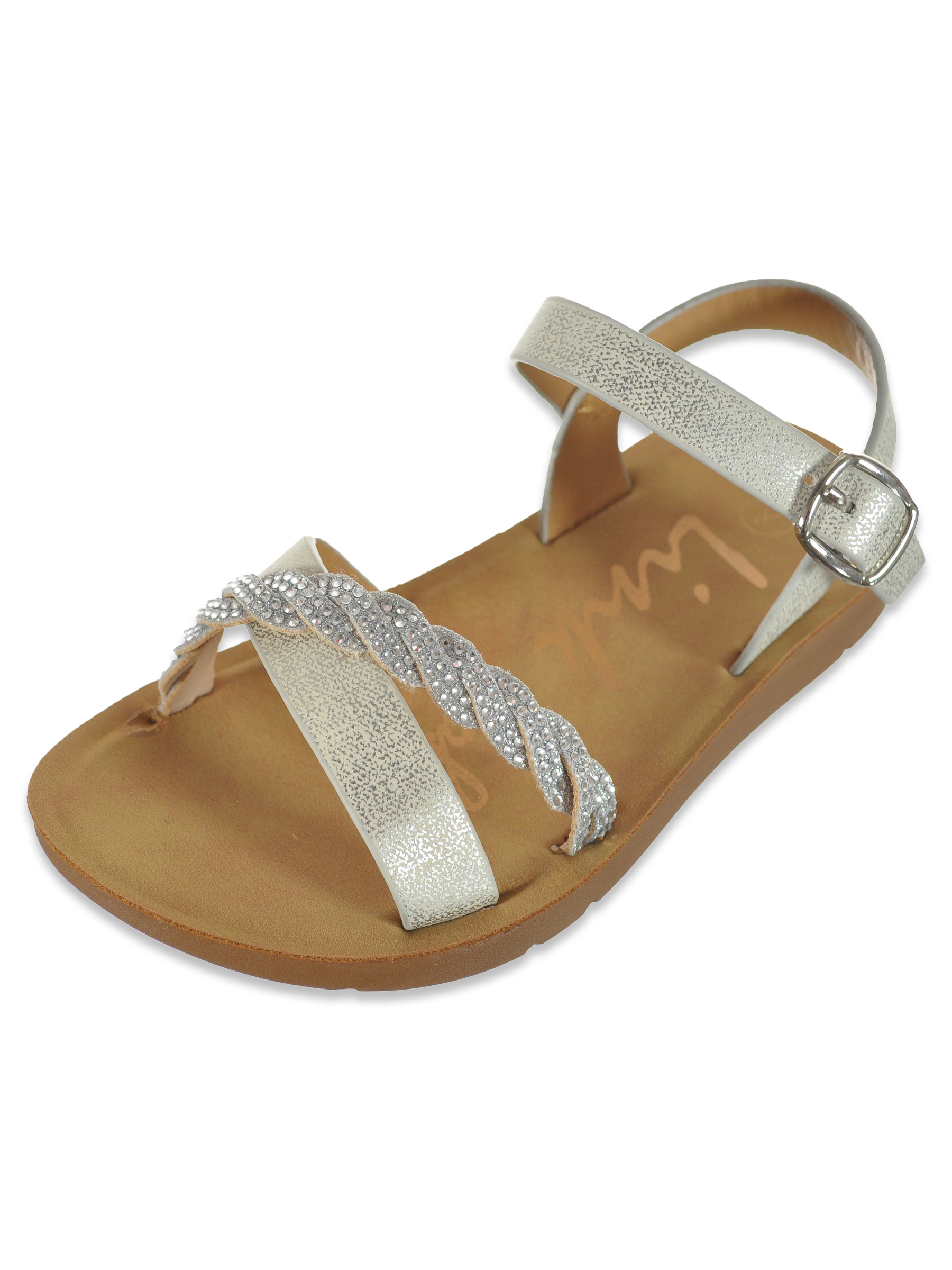 Link Girls' Cross-Strap Sandals - silver, 5 toddler - Picture 4 of 7