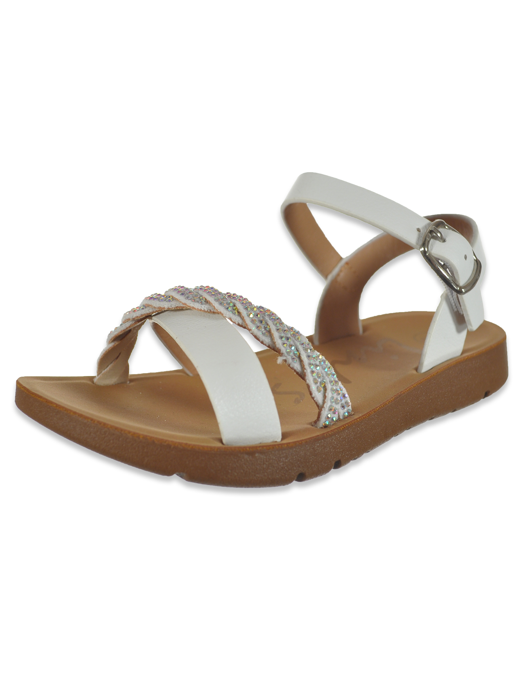 Link Girls' Cross-Strap Sandals - silver, 5 toddler - Picture 7 of 7