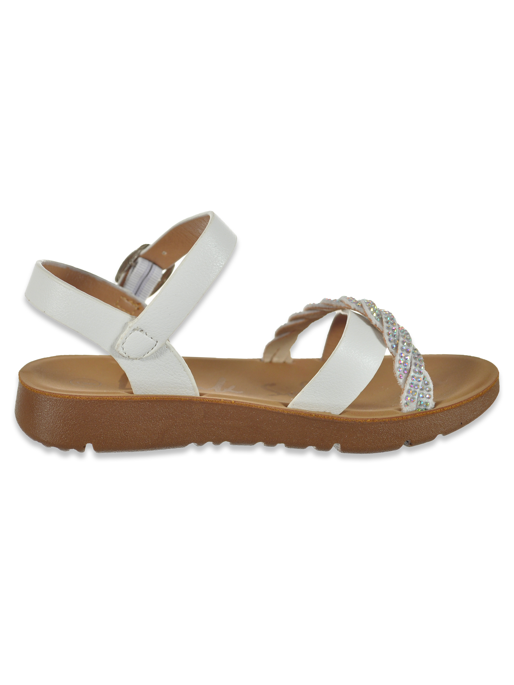 Link Girls' Cross-Strap Sandals - silver, 5 toddler - Picture 6 of 7