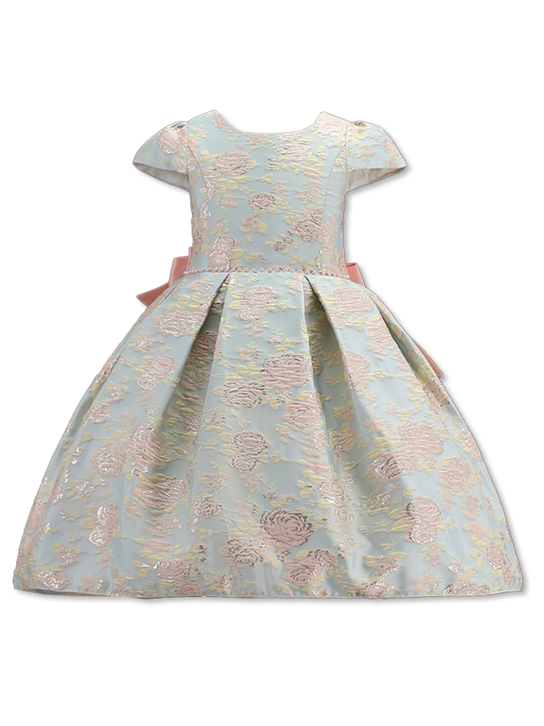Pink Butterfly Girls' Brocade Dress - Picture 5 of 11