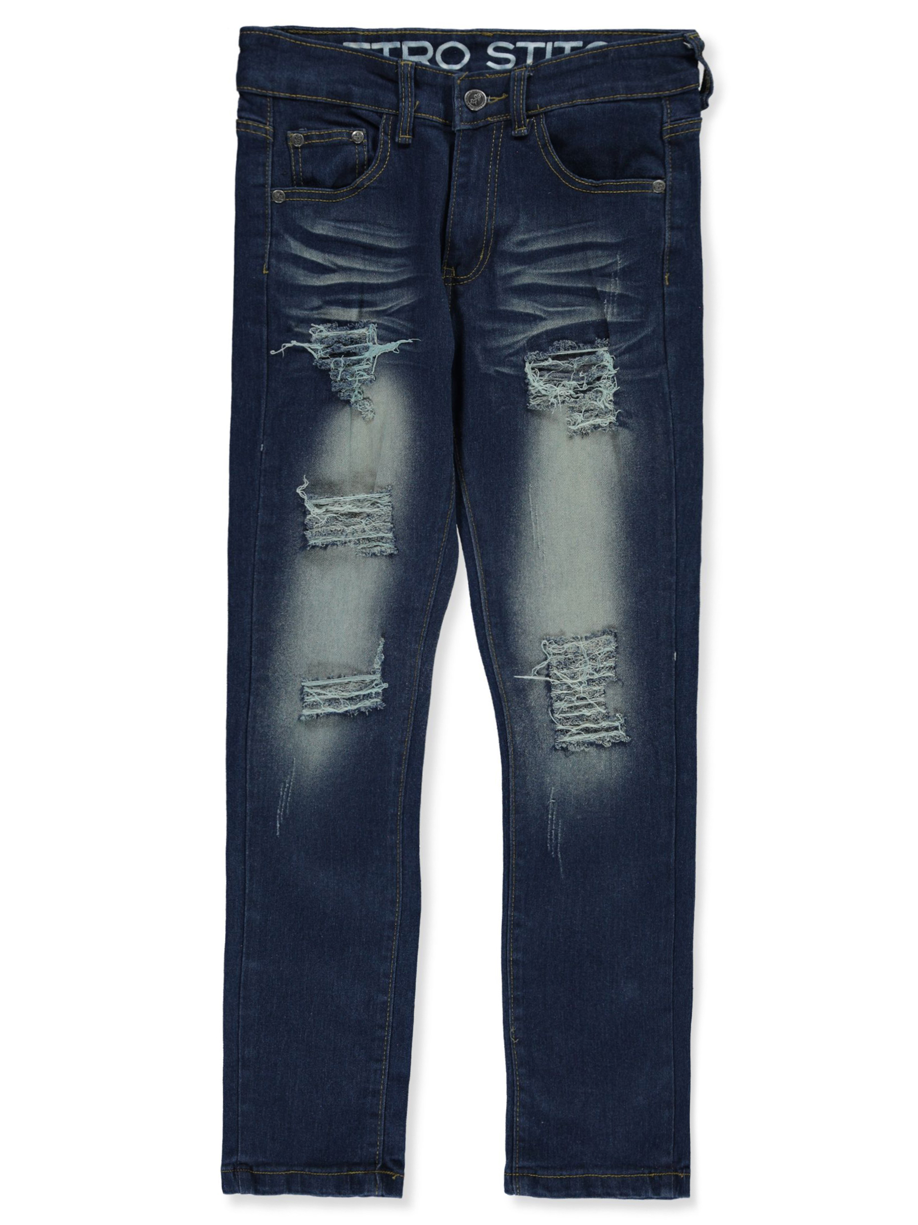 Retro Stitch Boys' Rip Jeans Color: dark wash Size: 8 - Picture 9 of 9