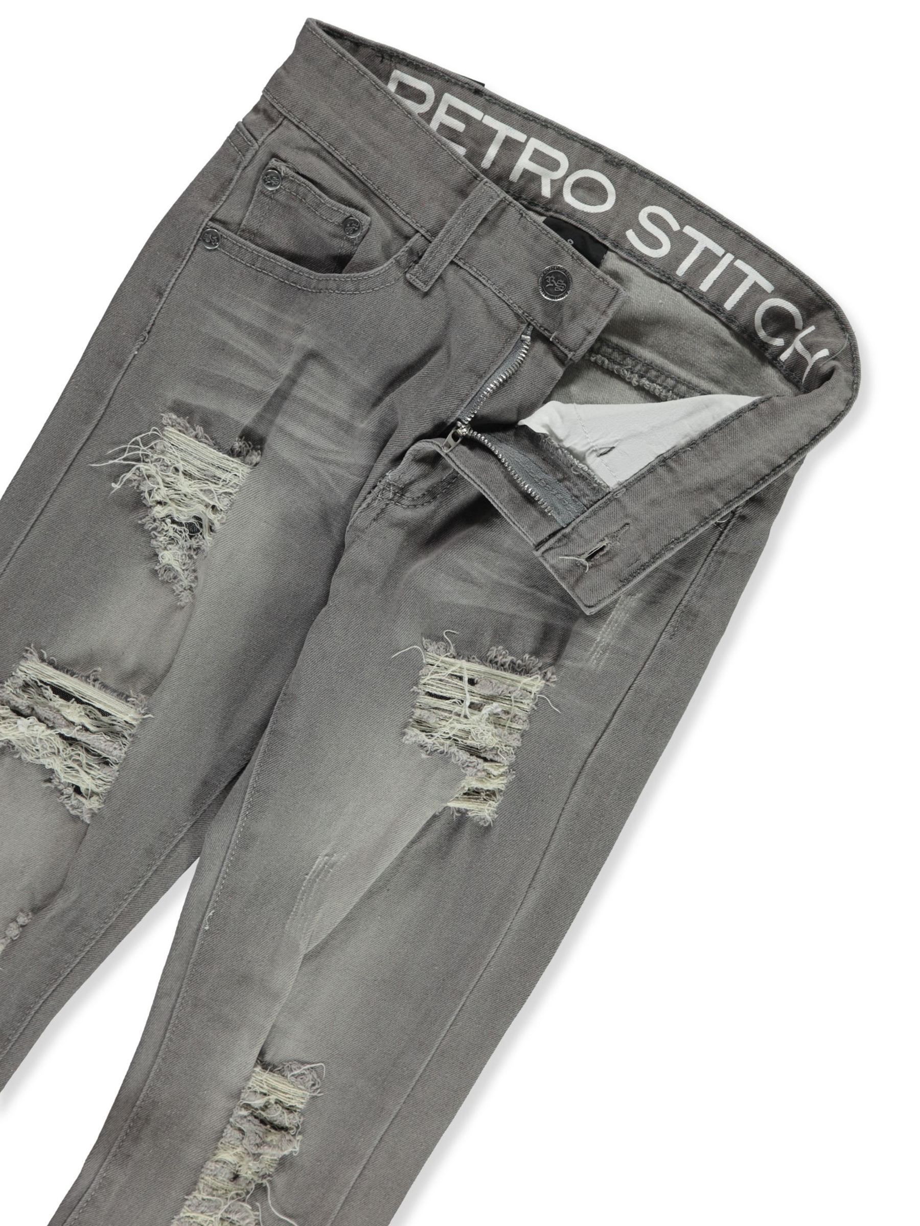 Retro Stitch Boys' Rip Jeans Color: dark wash Size: 8 - Picture 8 of 9