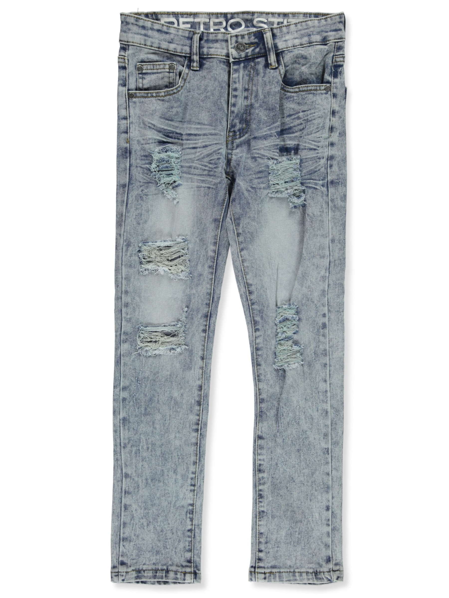 Retro Stitch Boys' Rip Jeans Color: dark wash Size: 8 - Picture 4 of 9
