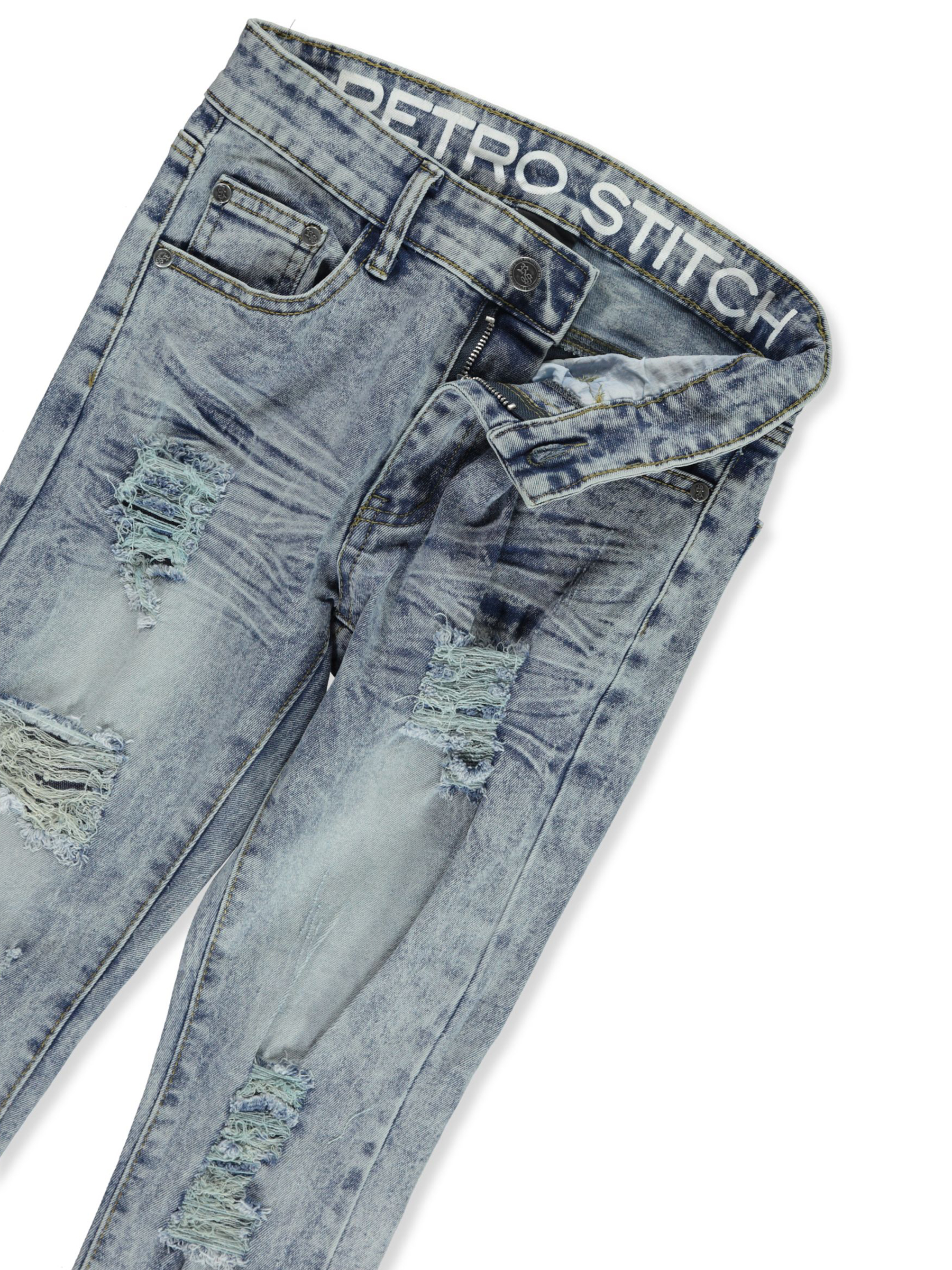 Retro Stitch Boys' Rip Jeans Color: dark wash Size: 8 - Picture 6 of 9