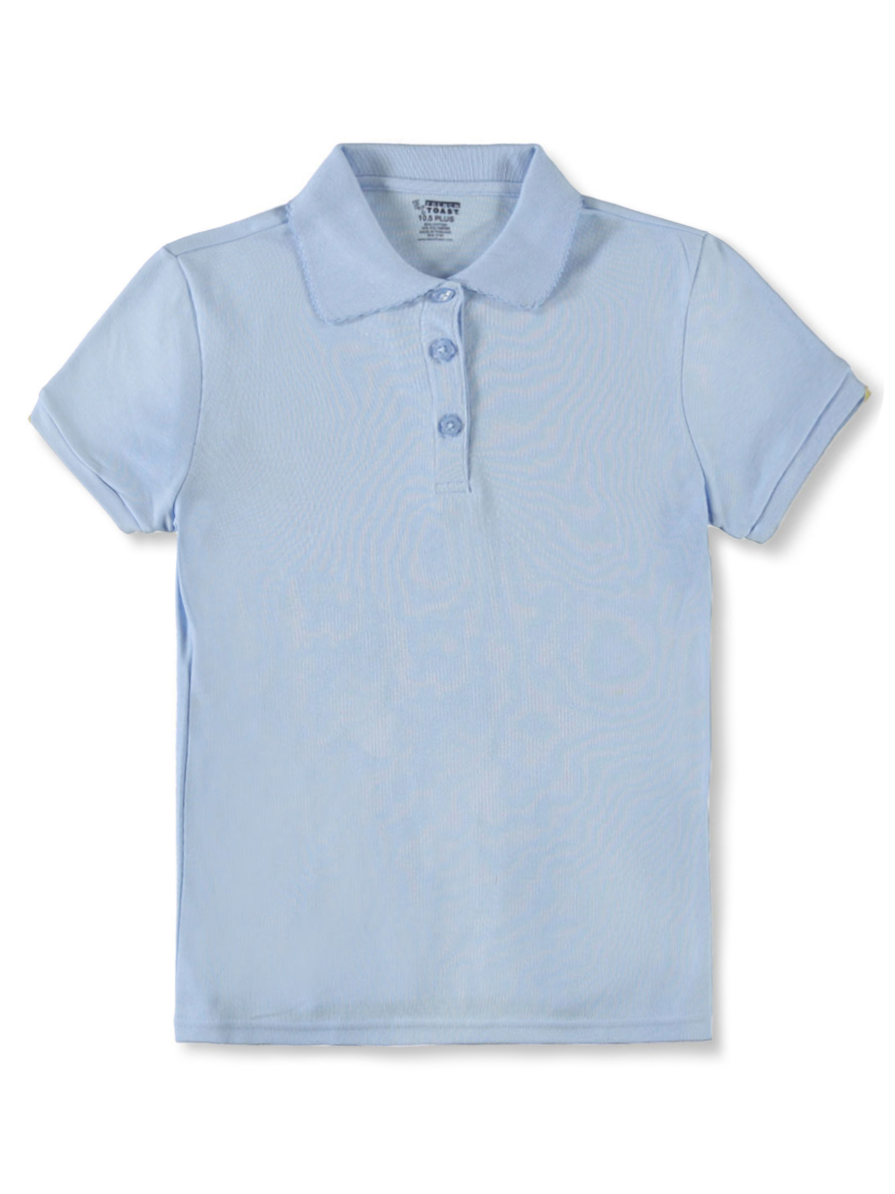 French Toast Big Girls’ Plus S/S Fitted Knit Polo With Picot Collar