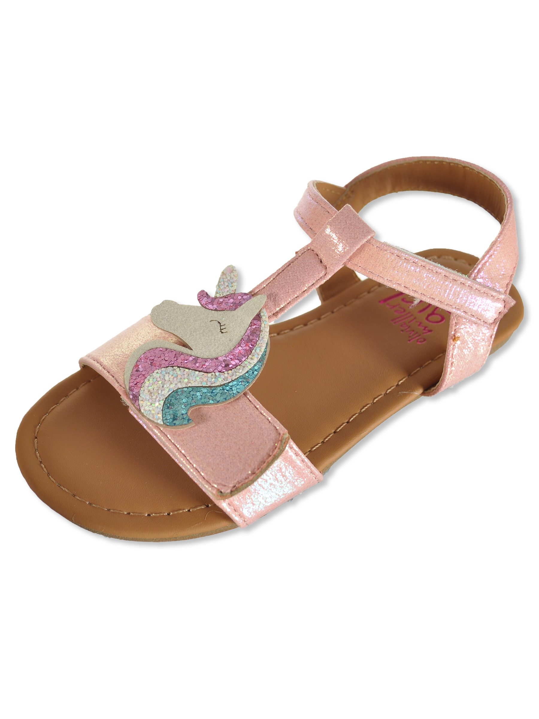 Olivia Miller Girls' Metallic Unicorn Sandals Color: pink Size: 5 toddler - Picture 3 of 8