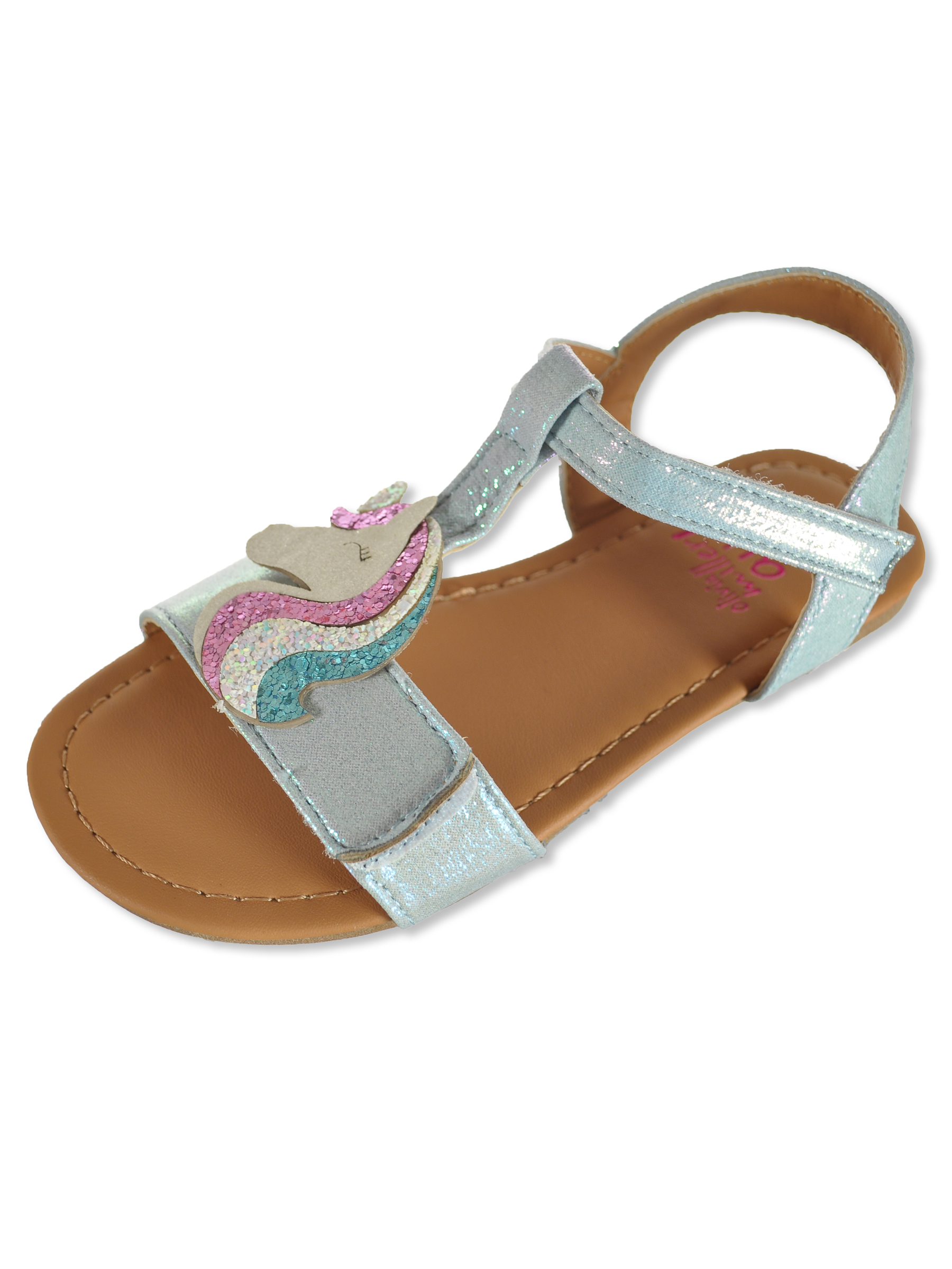 Olivia Miller Girls' Metallic Unicorn Sandals Color: pink Size: 5 toddler - Picture 4 of 8