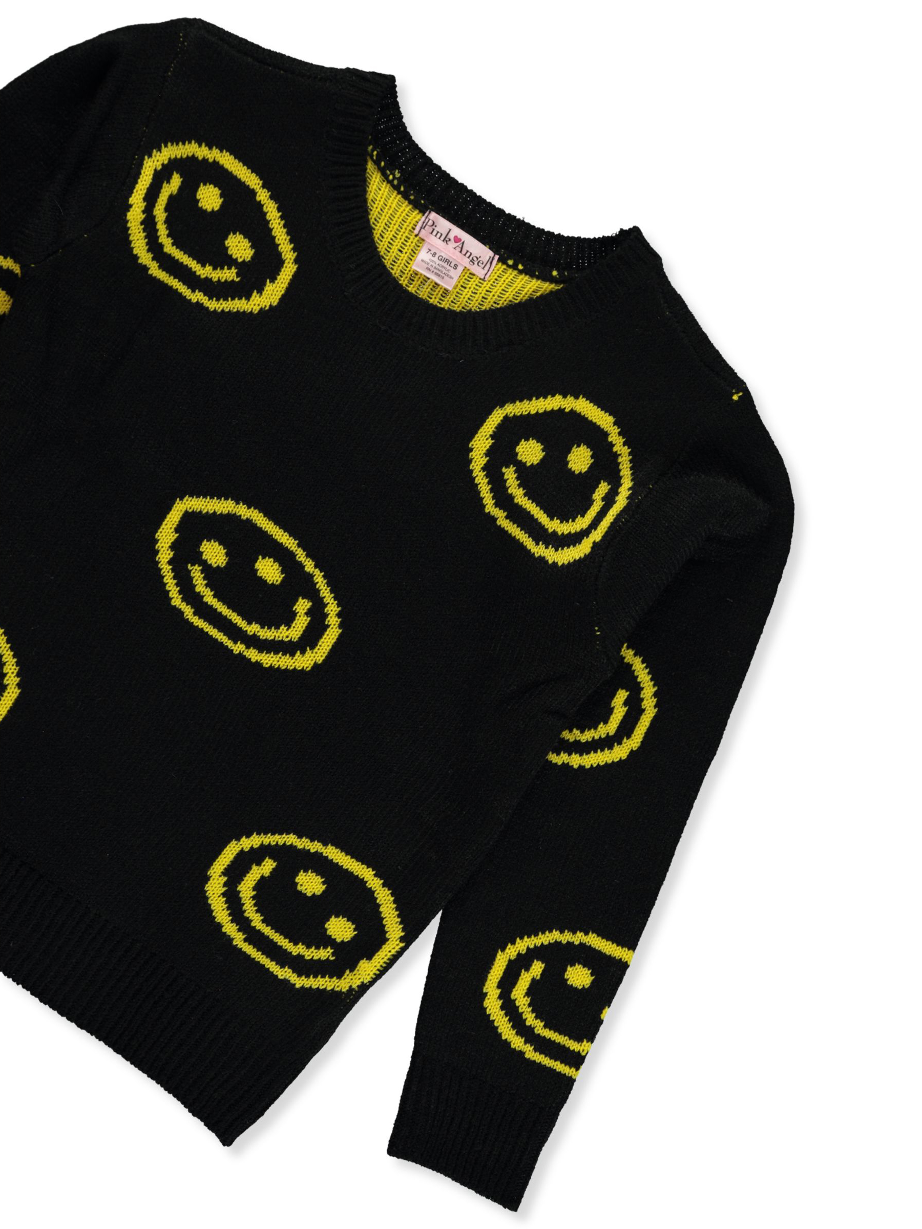 Pink Angel Girls' Allover Smile Sweater Color: black/hot pink Size: 2t - Picture 13 of 13