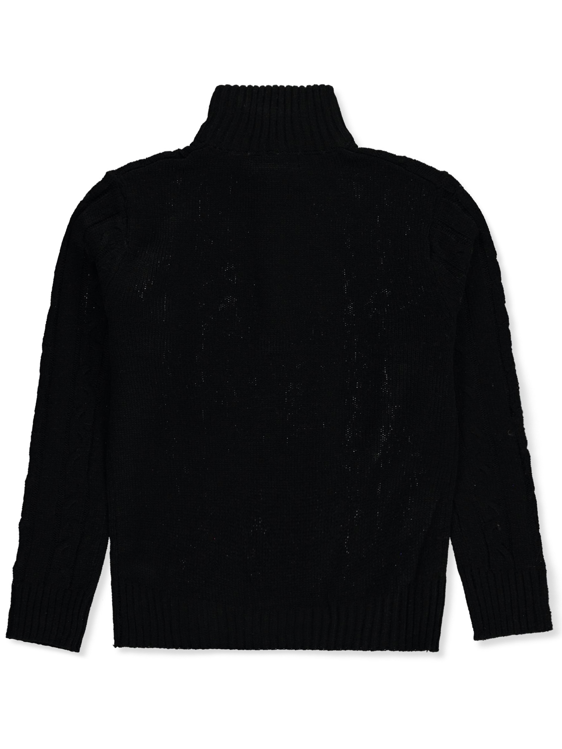 Sezzit Boys' Cable Knit Quarter Zip Sweater Color: black Size: 4 - Picture 12 of 13