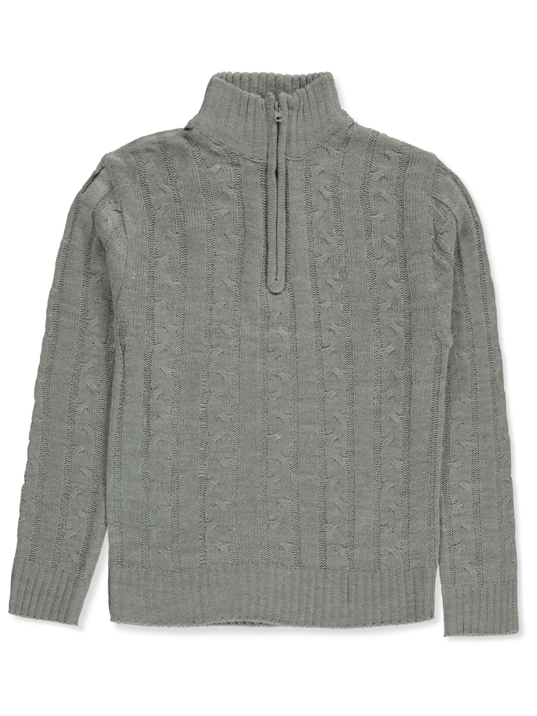 Sezzit Boys' Cable Knit Quarter Zip Sweater Color: black Size: 4 - Picture 8 of 13