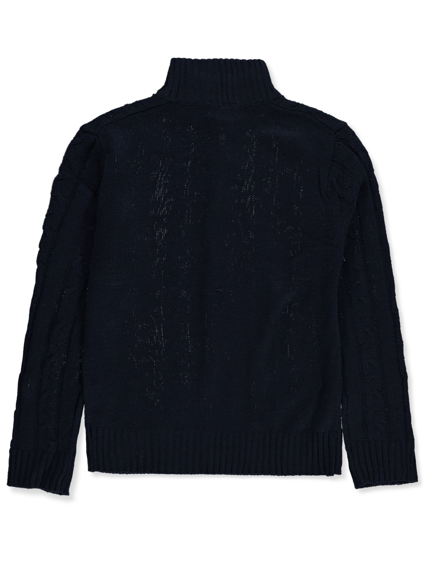 Sezzit Boys' Cable Knit Quarter Zip Sweater Color: black Size: 4 - Picture 6 of 13