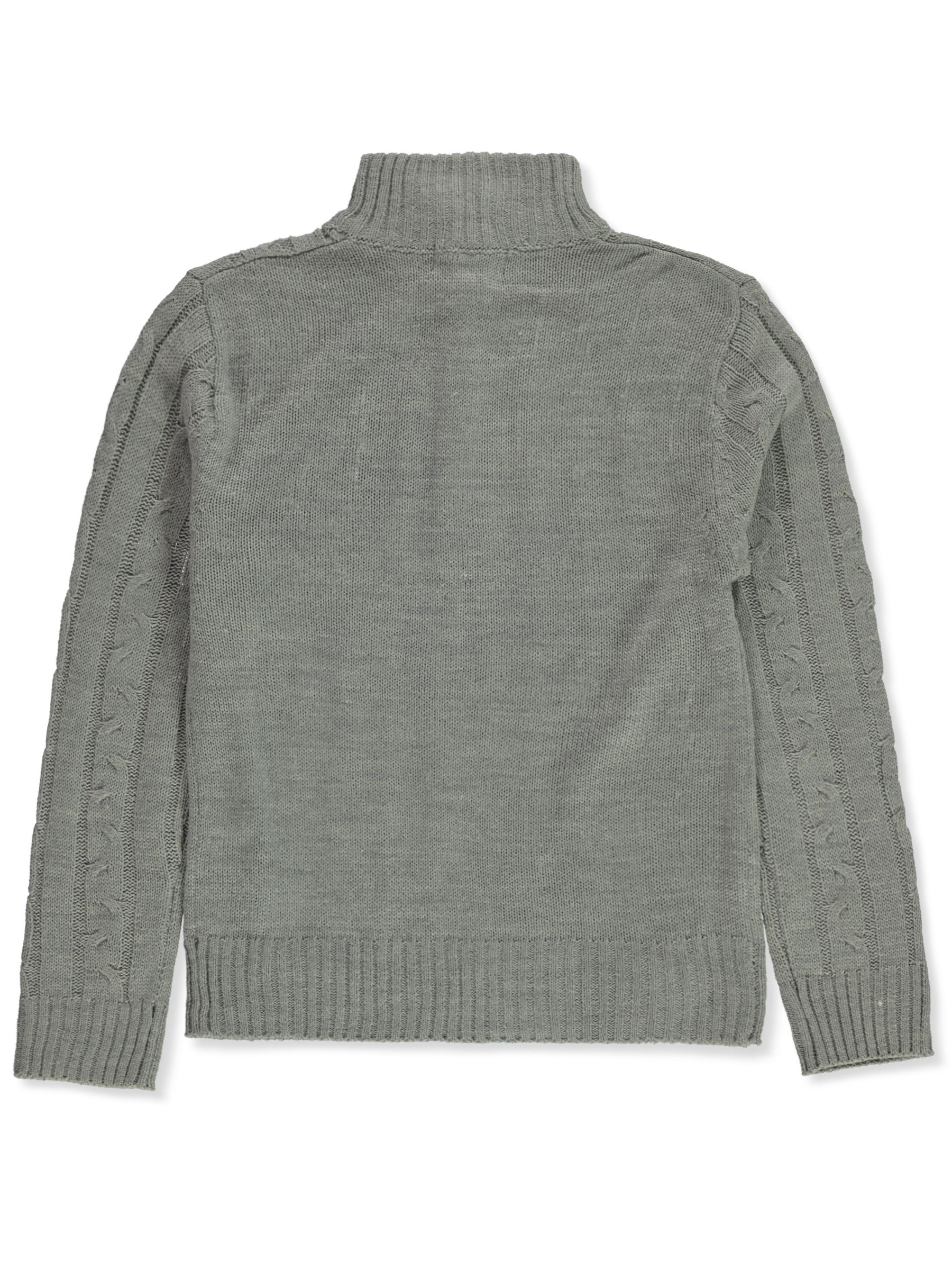 Sezzit Boys' Cable Knit Quarter Zip Sweater Color: black Size: 4 - Picture 9 of 13