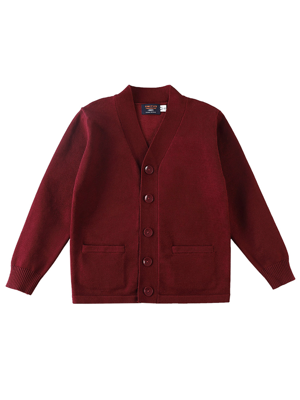 Smith's American Boys' V-Neck Cardigan Color: burgundy Size: 4t - Picture 16 of 21