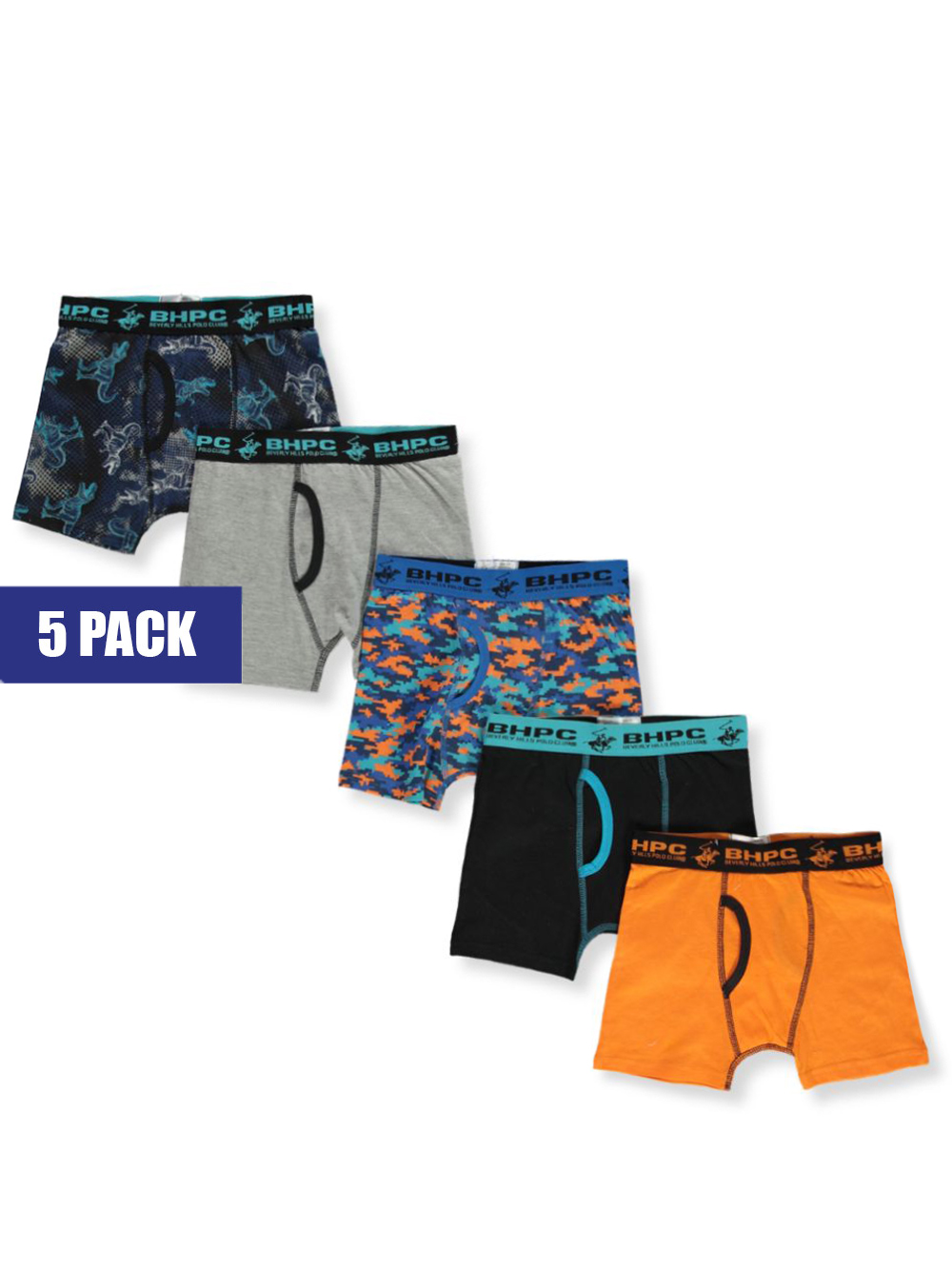 Beverly Hills Polo Club Boys' 5-Pack Boxer Briefs