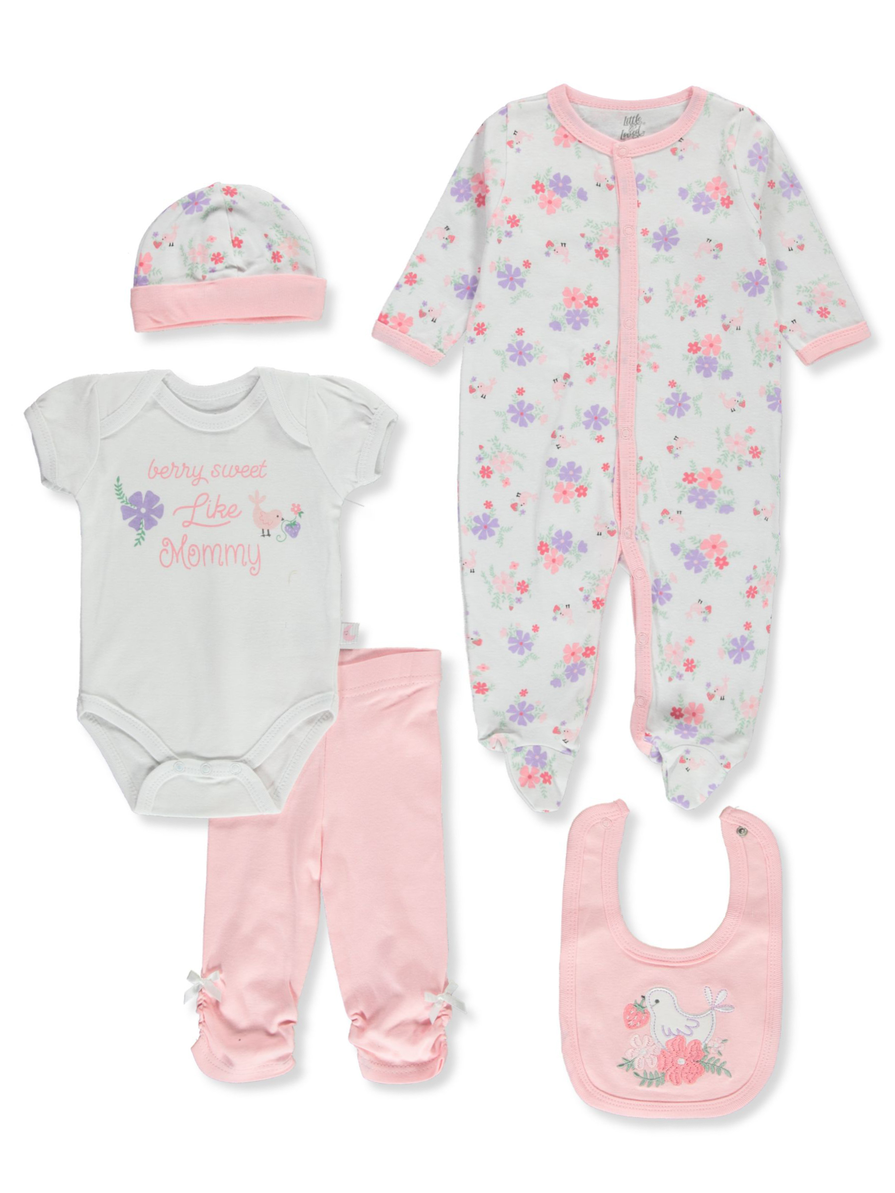 Little And Loved Baby Girls' 6-Piece Layette Gift Set - Picture 5 of 6
