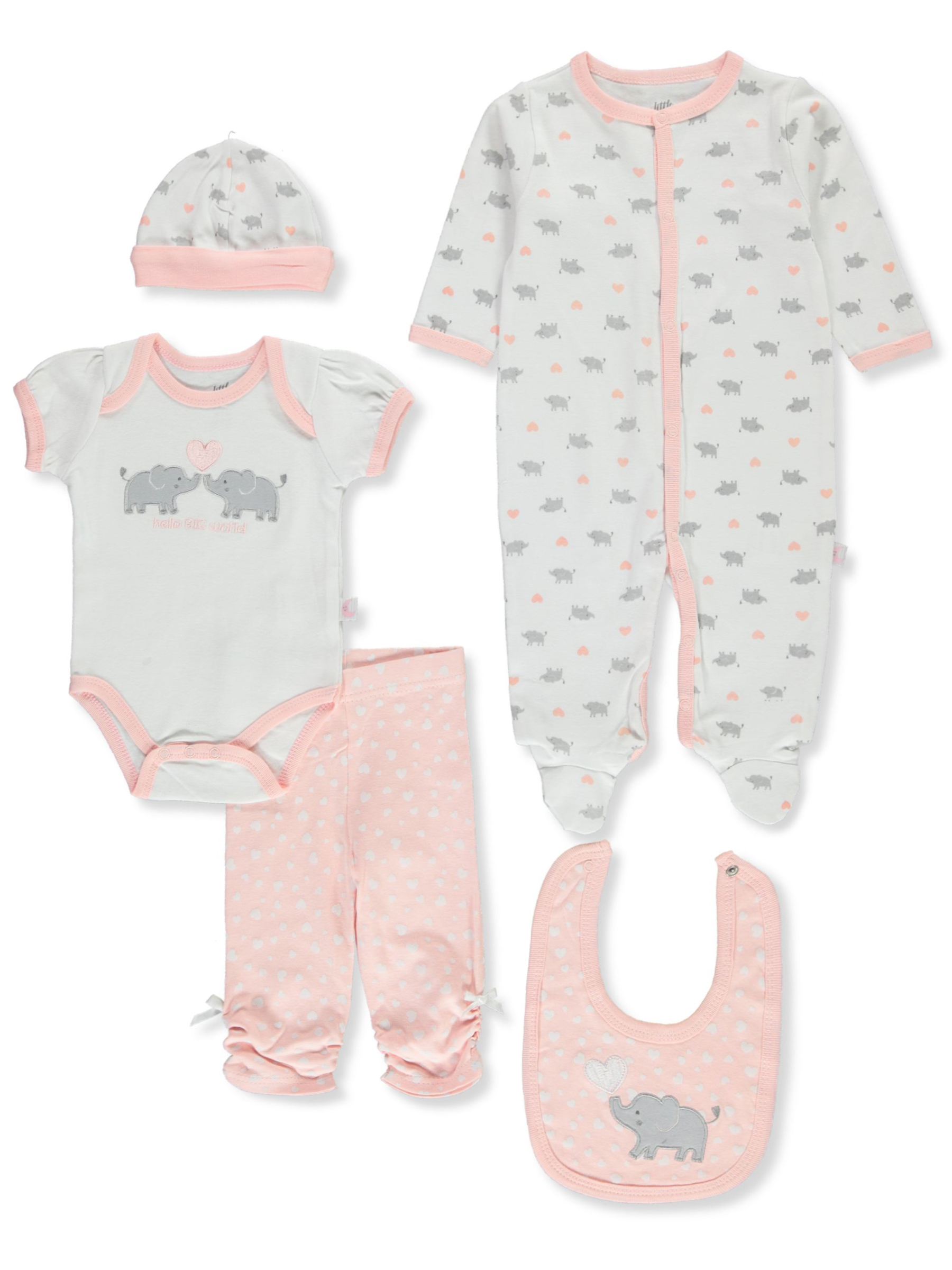 Little And Loved Baby Mädchen 6-teiliges Elefant Erstausstattung Geschenkset - Bild 5 von 6