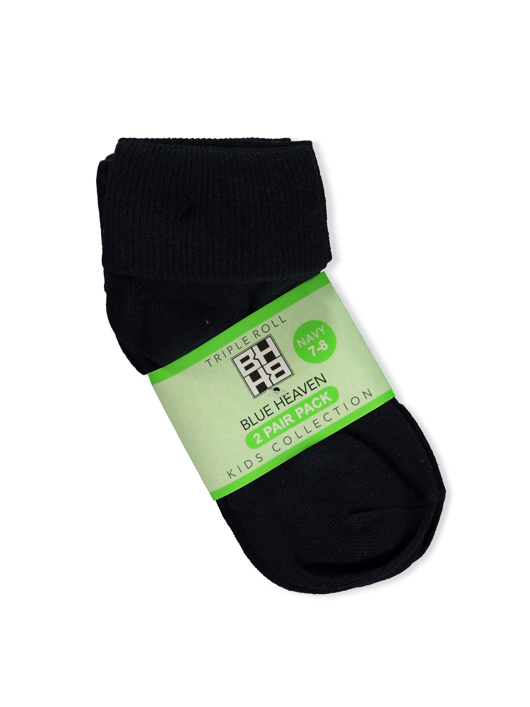 Blue Heaven Girls' 2-Pack Triple Roll Socks Color: black Size: 5 - 6 - Picture 9 of 13