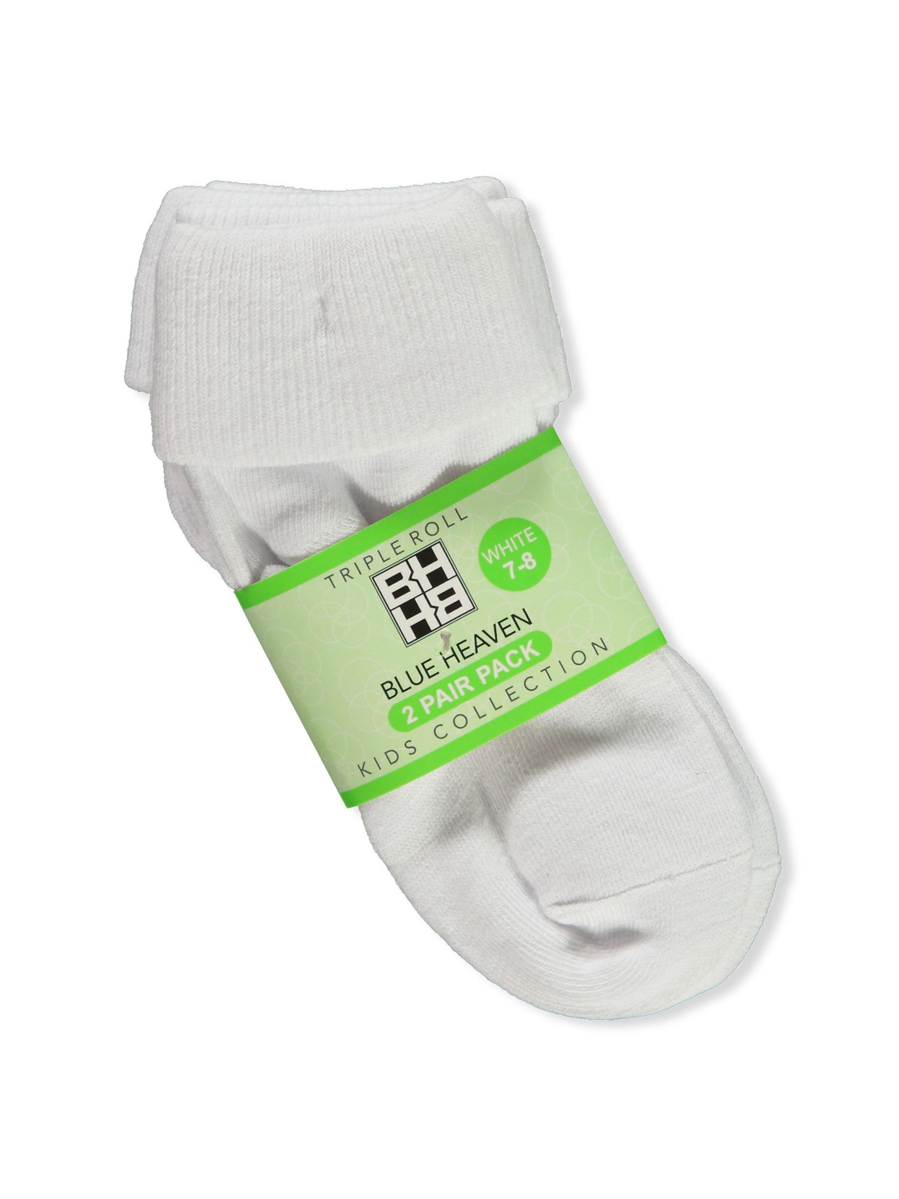 Blue Heaven Girls' 2-Pack Triple Roll Socks Color: black Size: 5 - 6 - Picture 11 of 13