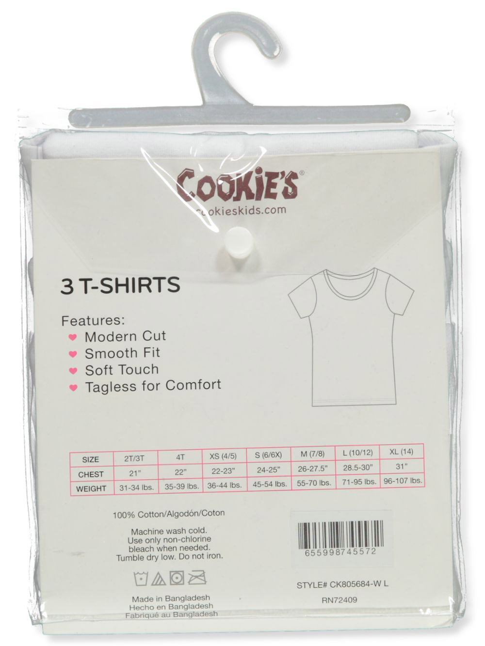 Cookie's Girls' "Basic T Layer" 3-Pack T-Shirts (XS - XL) - Picture 4 of 9
