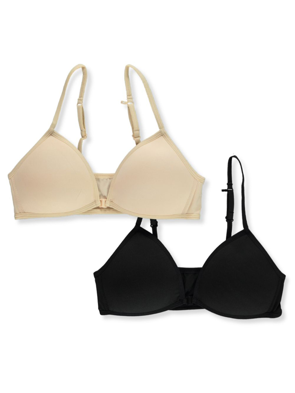 Rene Rofe Girls' 2-Pack Ribbed Pad Bras Color: black multi Size: 30a - Picture 5 of 5