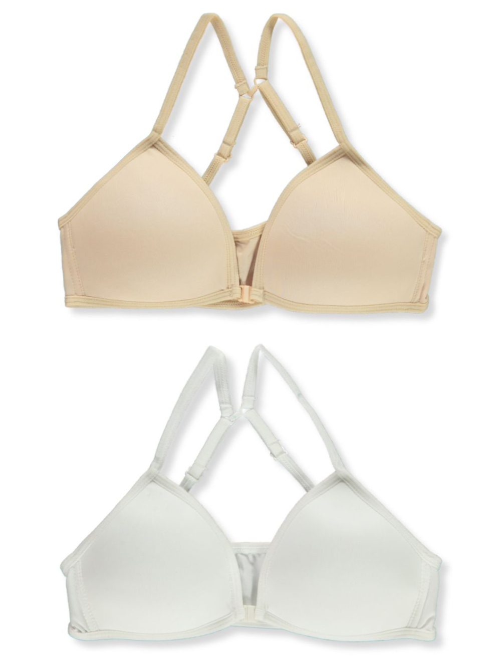 Rene Rofe Girls' 2-Pack Ribbed Pad Bras Color: black multi Size: 30a - Picture 4 of 5