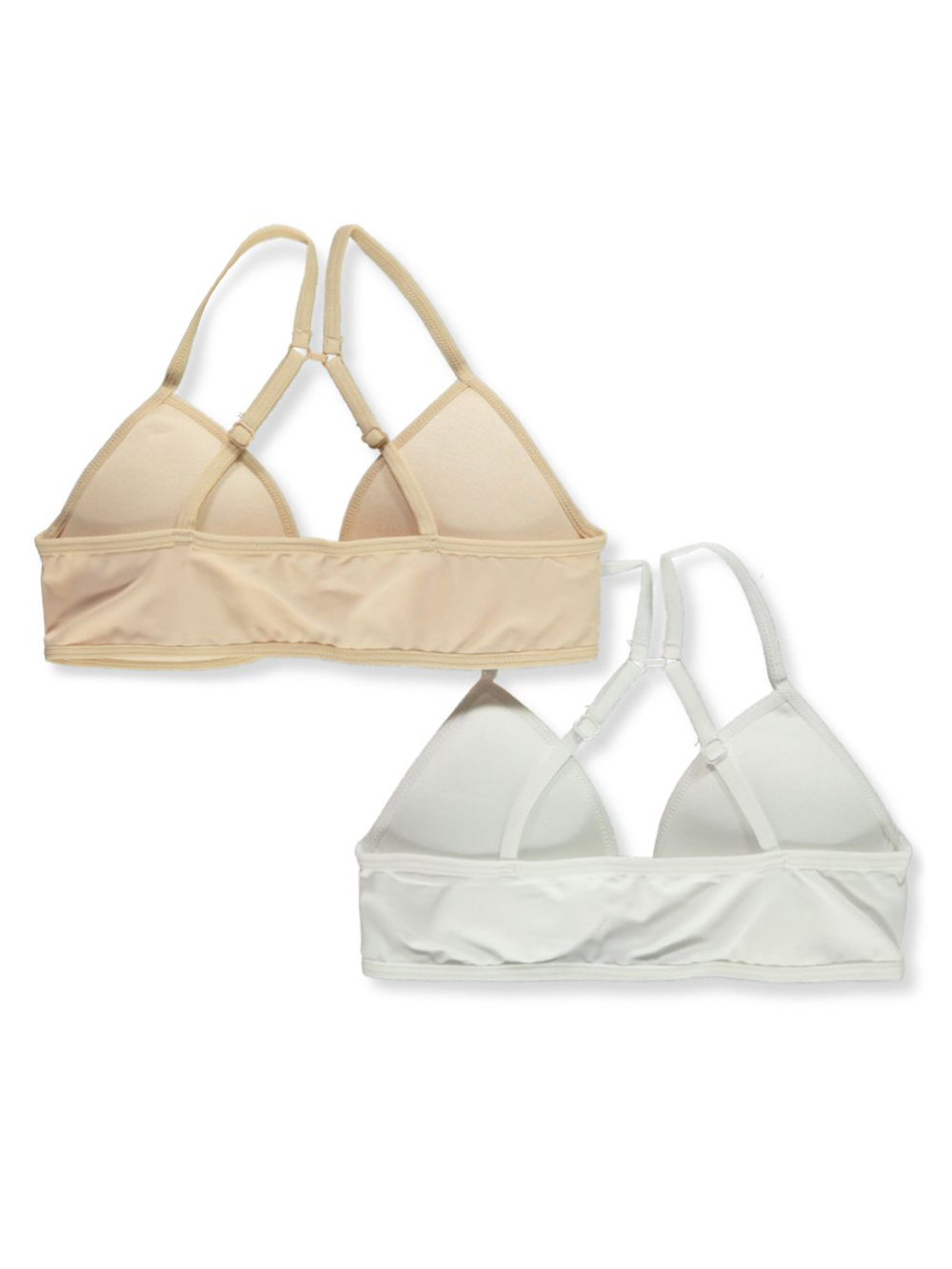 Rene Rofe Girls' 2-Pack Ribbed Pad Bras Color: black multi Size: 30a - Picture 3 of 5
