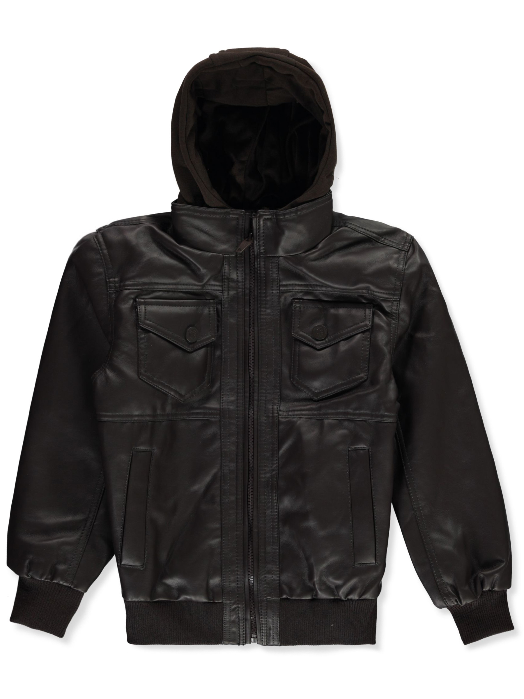 Urban Republic Boys' Faux-Leather Hooded Jacket - Picture 9 of 16