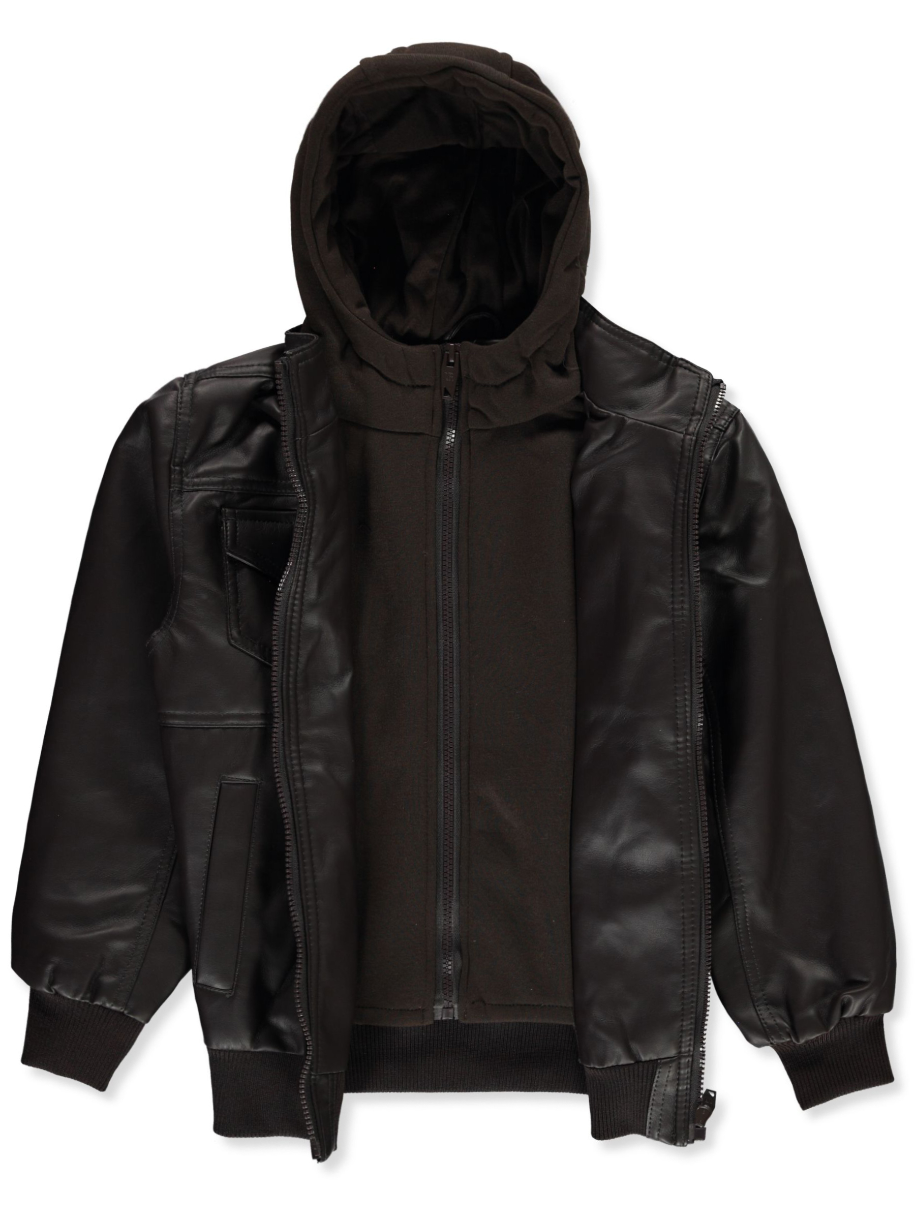 Urban Republic Boys' Faux-Leather Hooded Jacket - Picture 8 of 16
