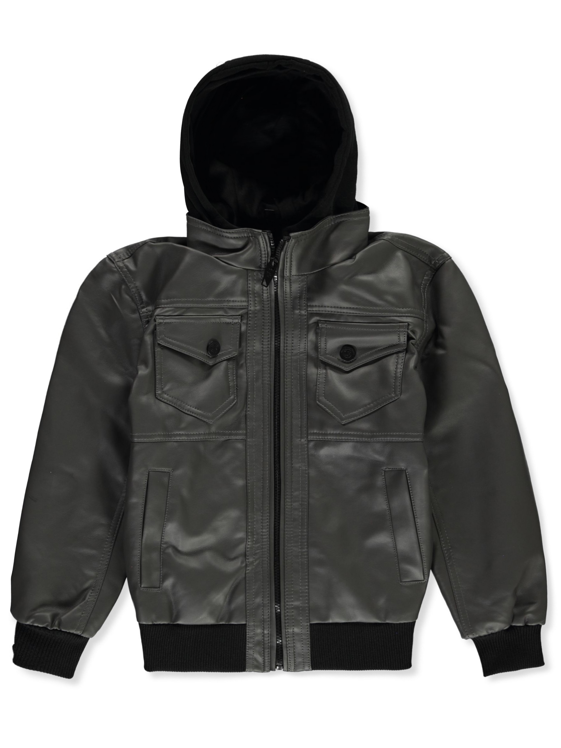 Urban Republic Boys' Faux-Leather Hooded Jacket - Picture 14 of 16