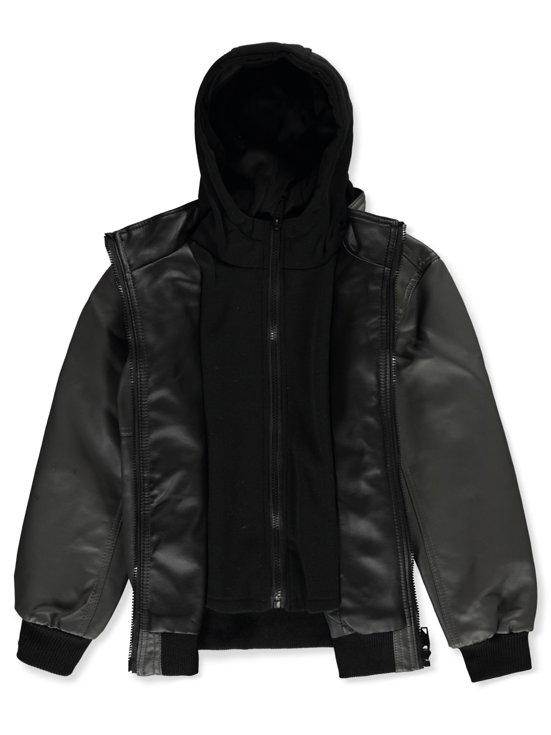 Urban Republic Boys' Faux-Leather Hooded Jacket - Picture 13 of 16