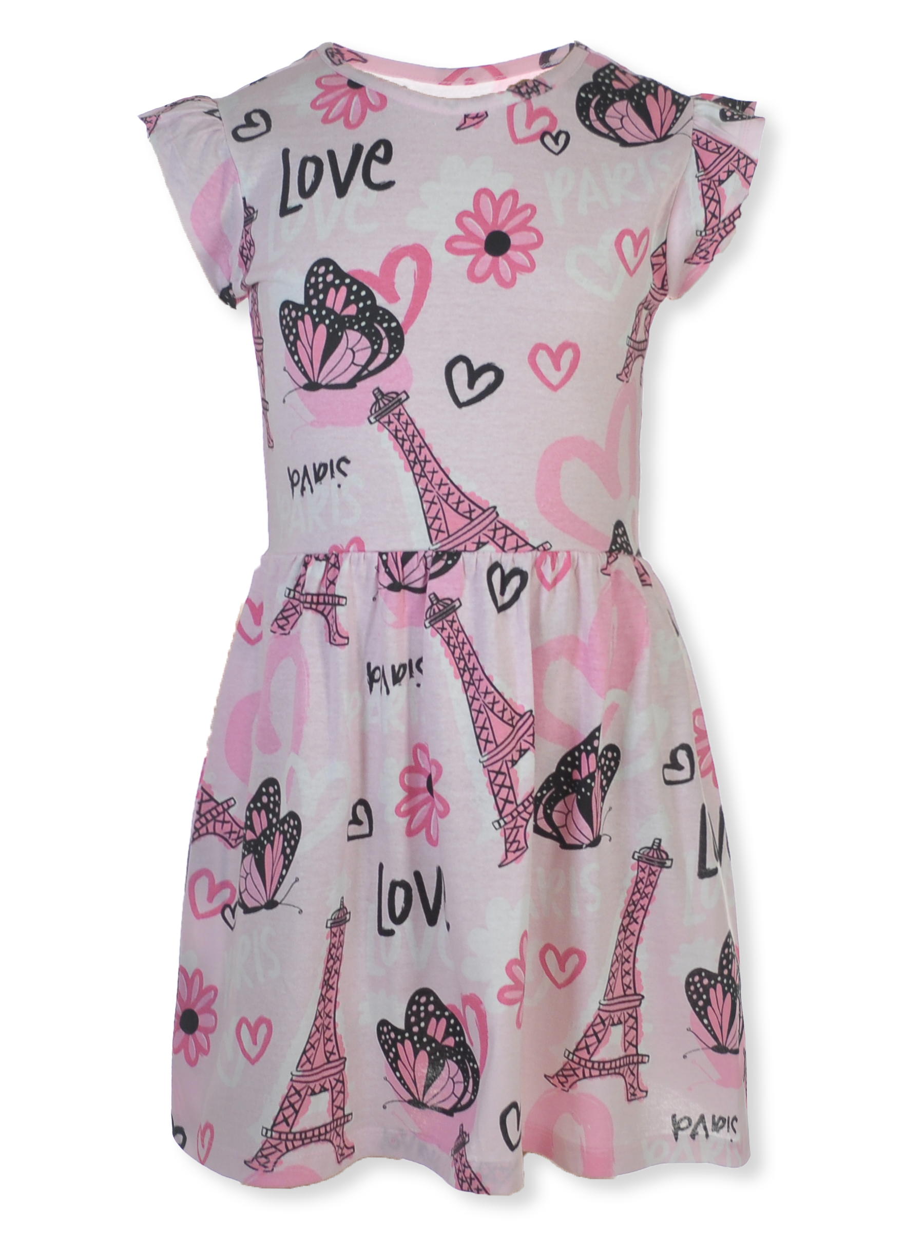 Rosa Samt Mädchen Schmetterling Kleid - Bild 7 von 8