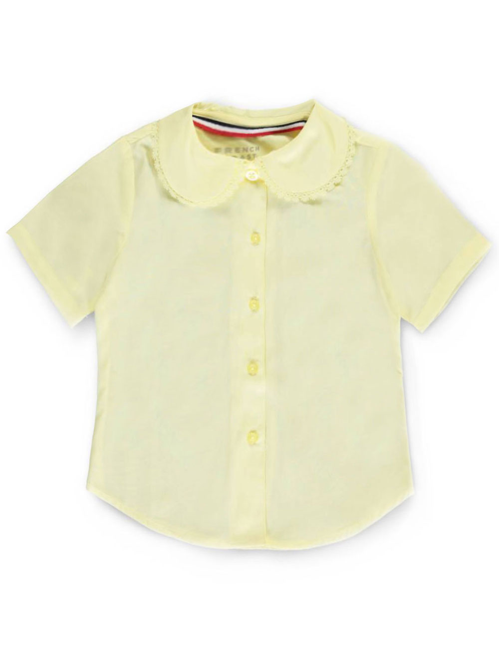 French Toast Big Girls' S/S Peter Pan Lace Trim Blouse (Sizes 7 - 20) - Picture 3 of 3