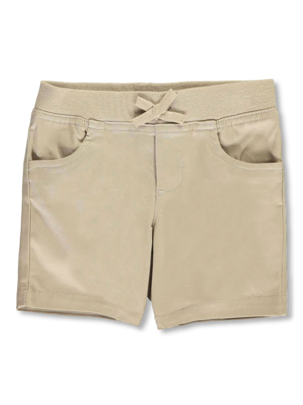 French Toast Little Girls' Wrinkle No More Pull-On Tie-Front Shorts (Sizes 4 - 6 - Picture 2 of 2