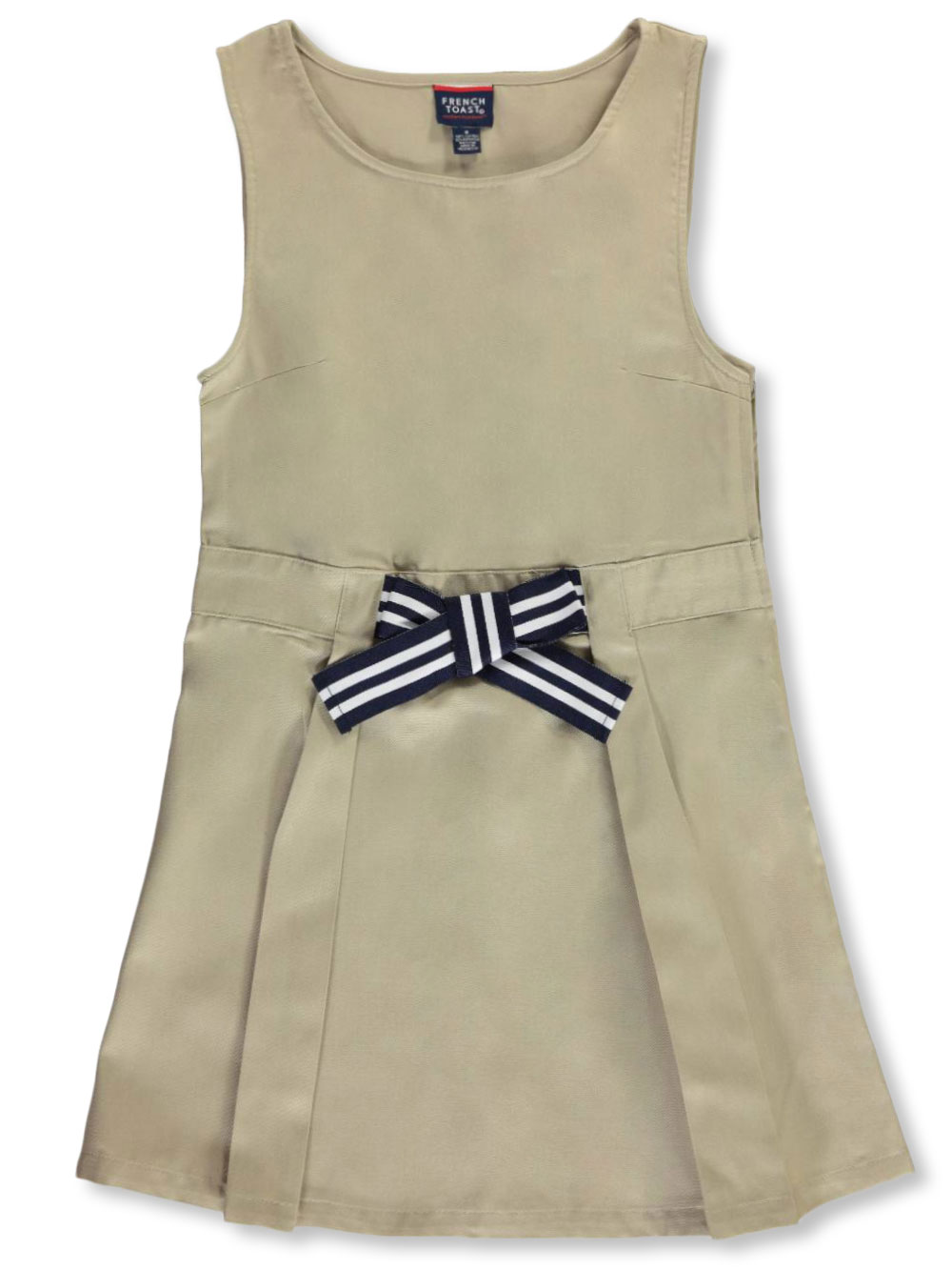 French Toast Girls’ Bow Front A-Line Jumper Color: khaki Size: 6 - Picture 2 of 2