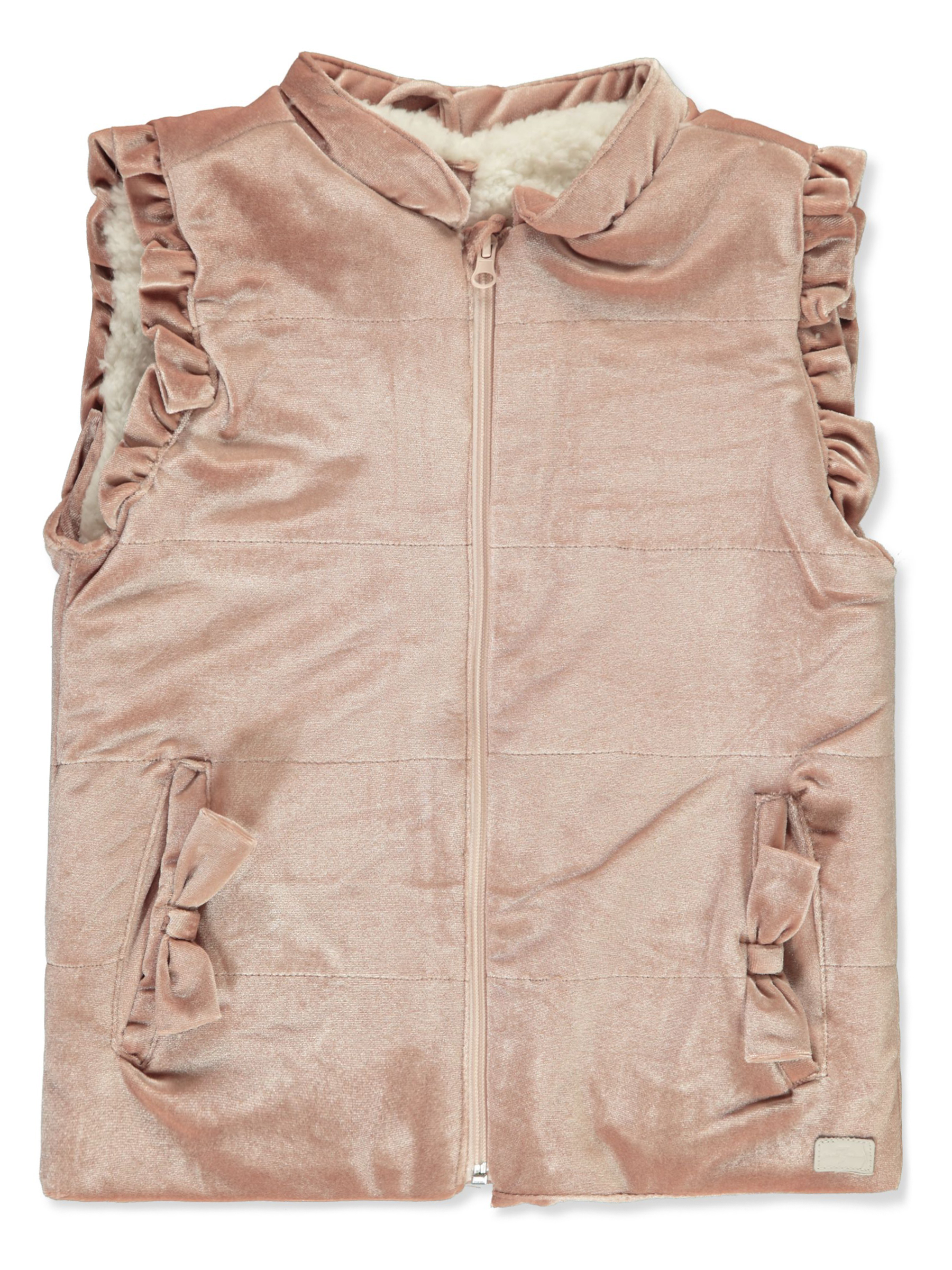 For All Mankind Girls' Velour Vest Color: burgundy Size: 14 - Picture 6 of 8