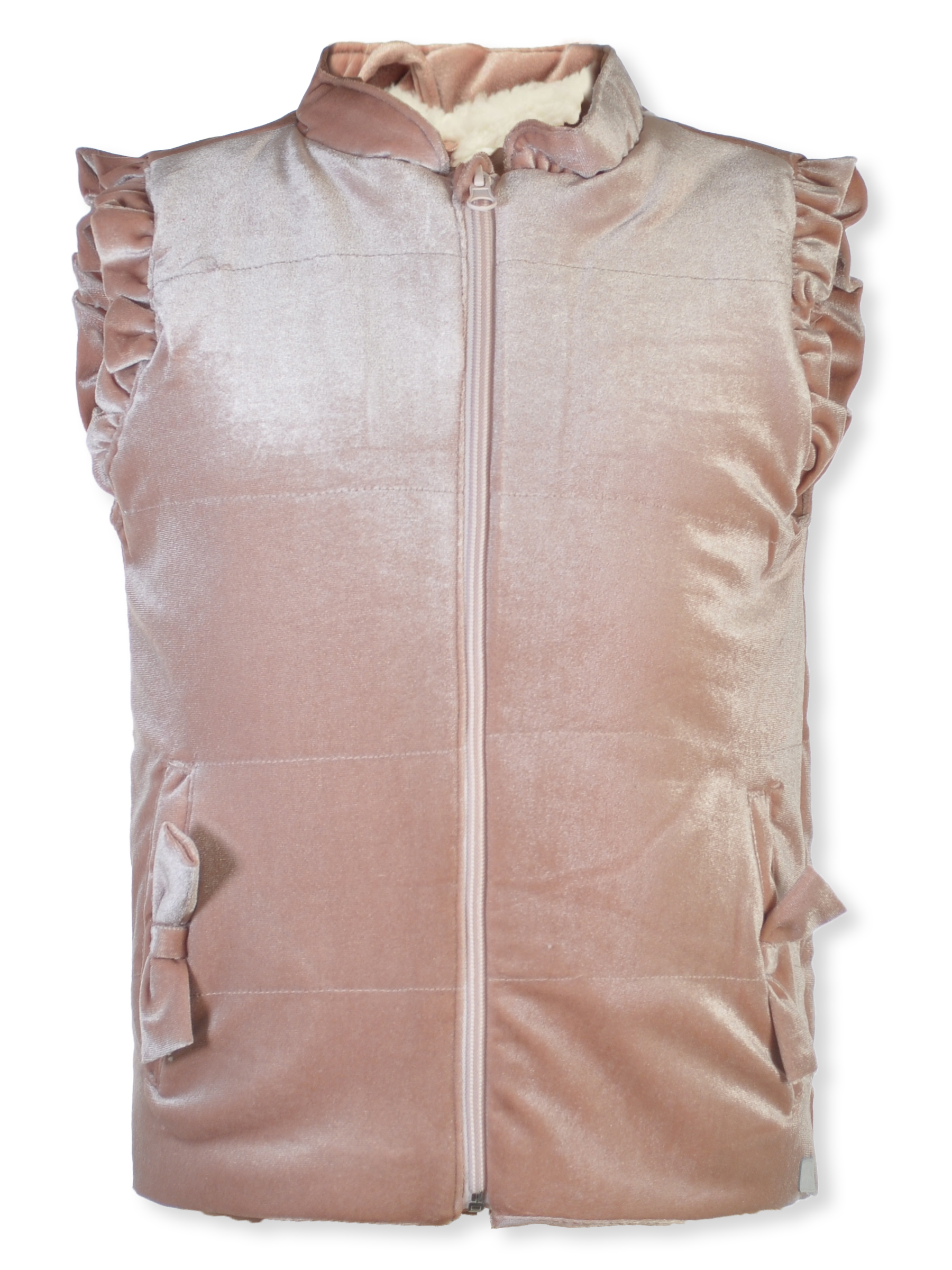 For All Mankind Girls' Velour Vest Color: burgundy Size: 14 - Picture 4 of 8