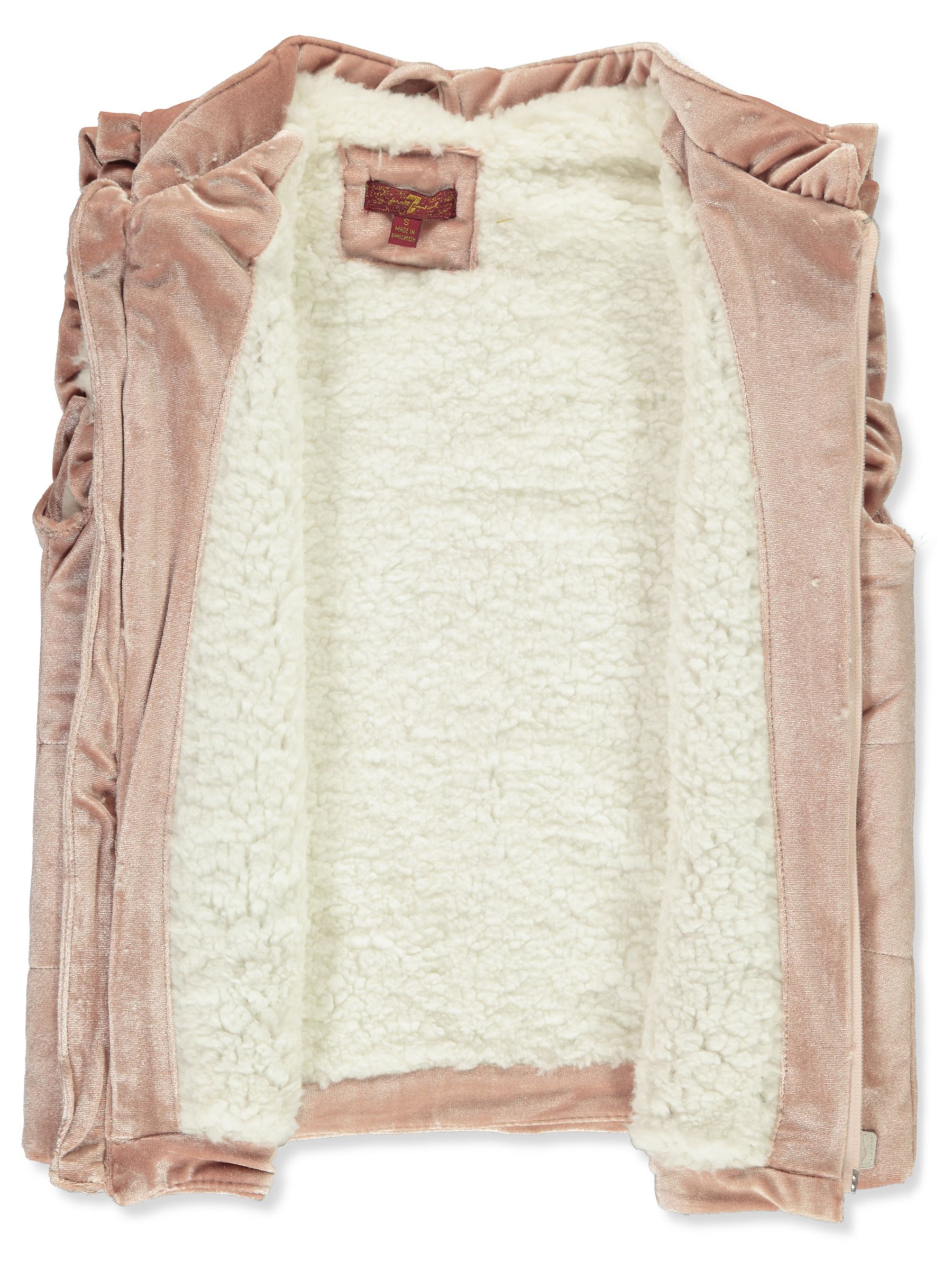 For All Mankind Girls' Velour Vest Color: burgundy Size: 14 - Picture 5 of 8