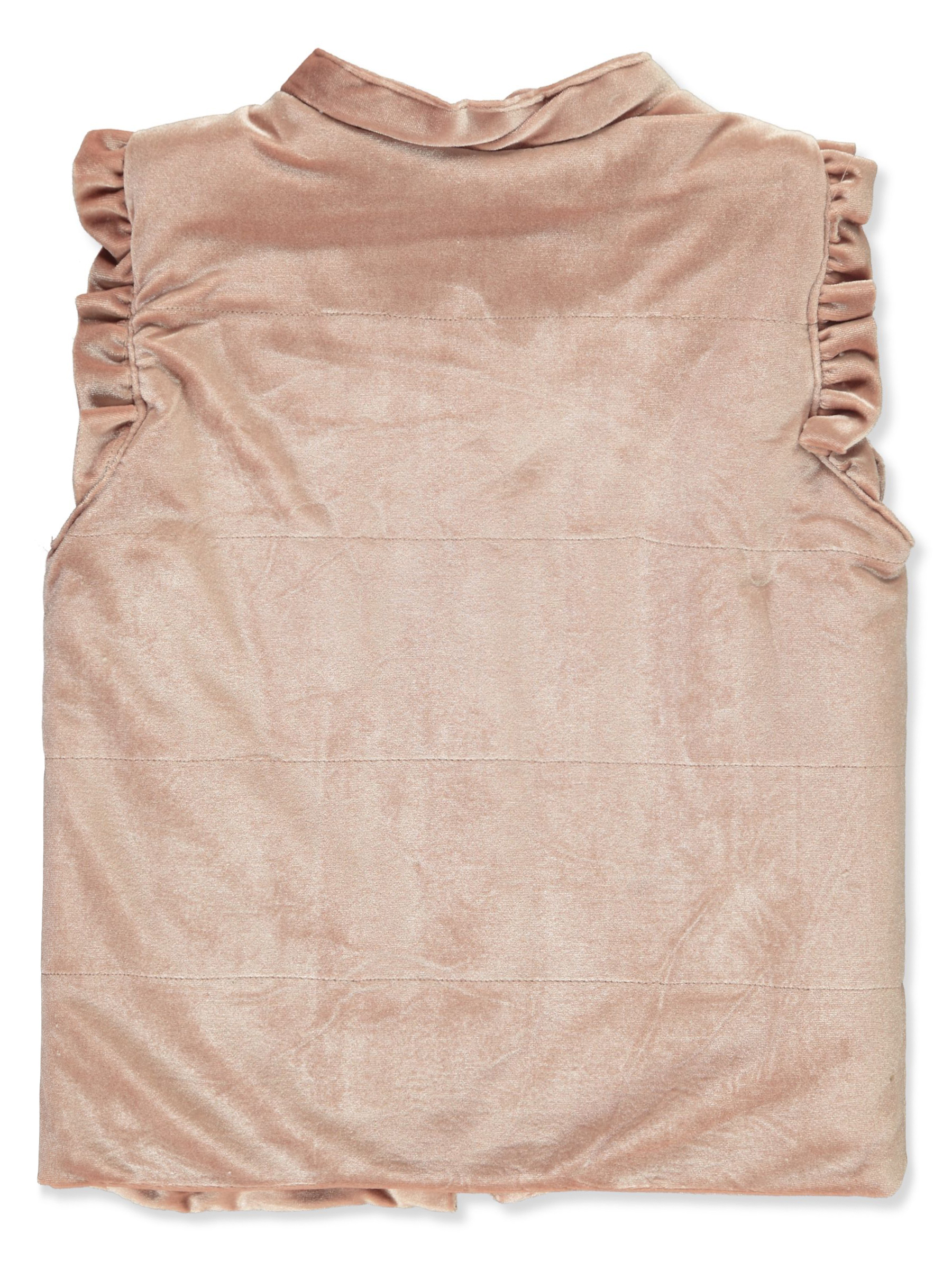 For All Mankind Girls' Velour Vest Color: burgundy Size: 14 - Picture 7 of 8