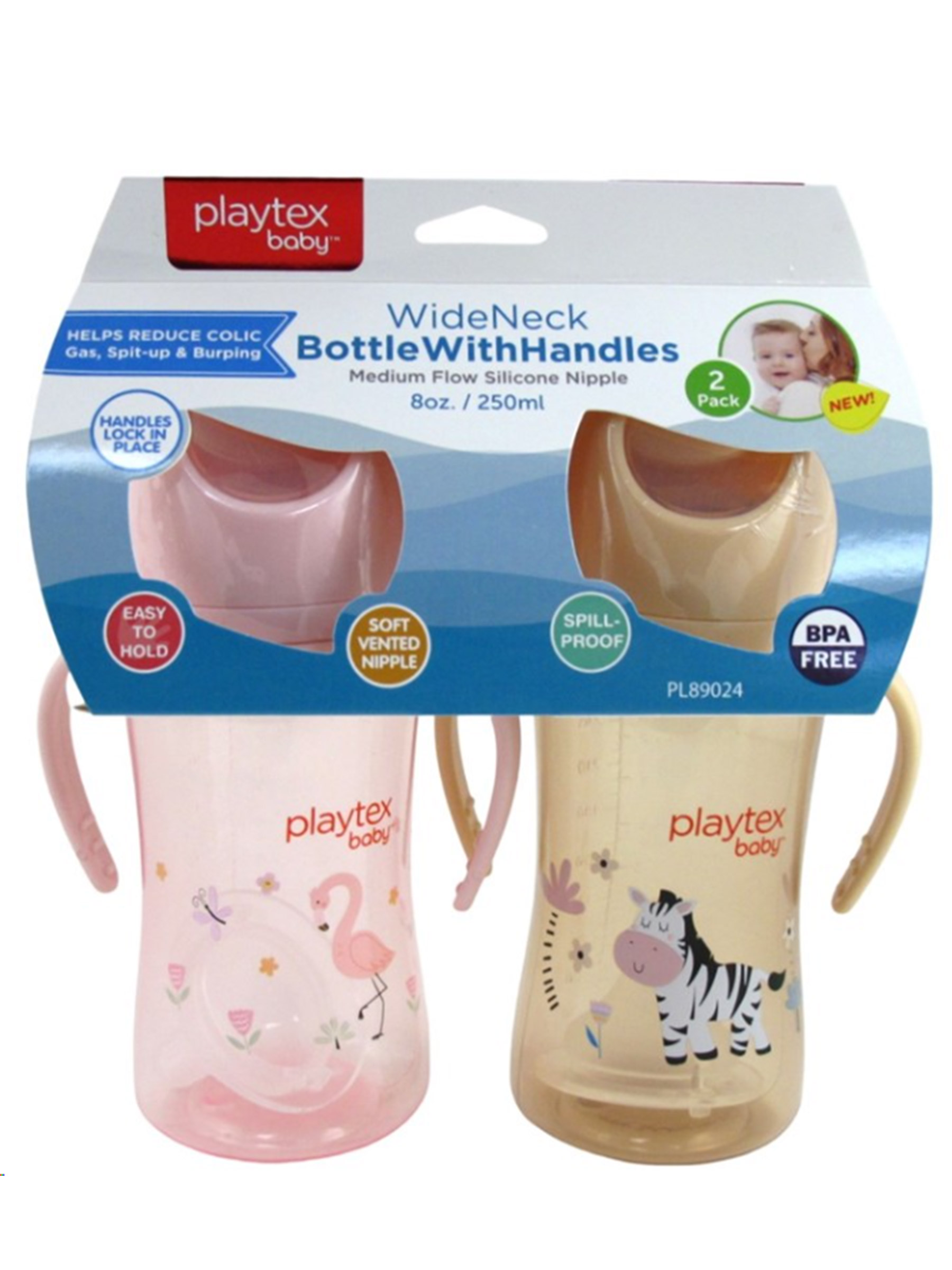 Playtex Baby 2-Pack 8 Oz. Easy-Grip Baby Bottles