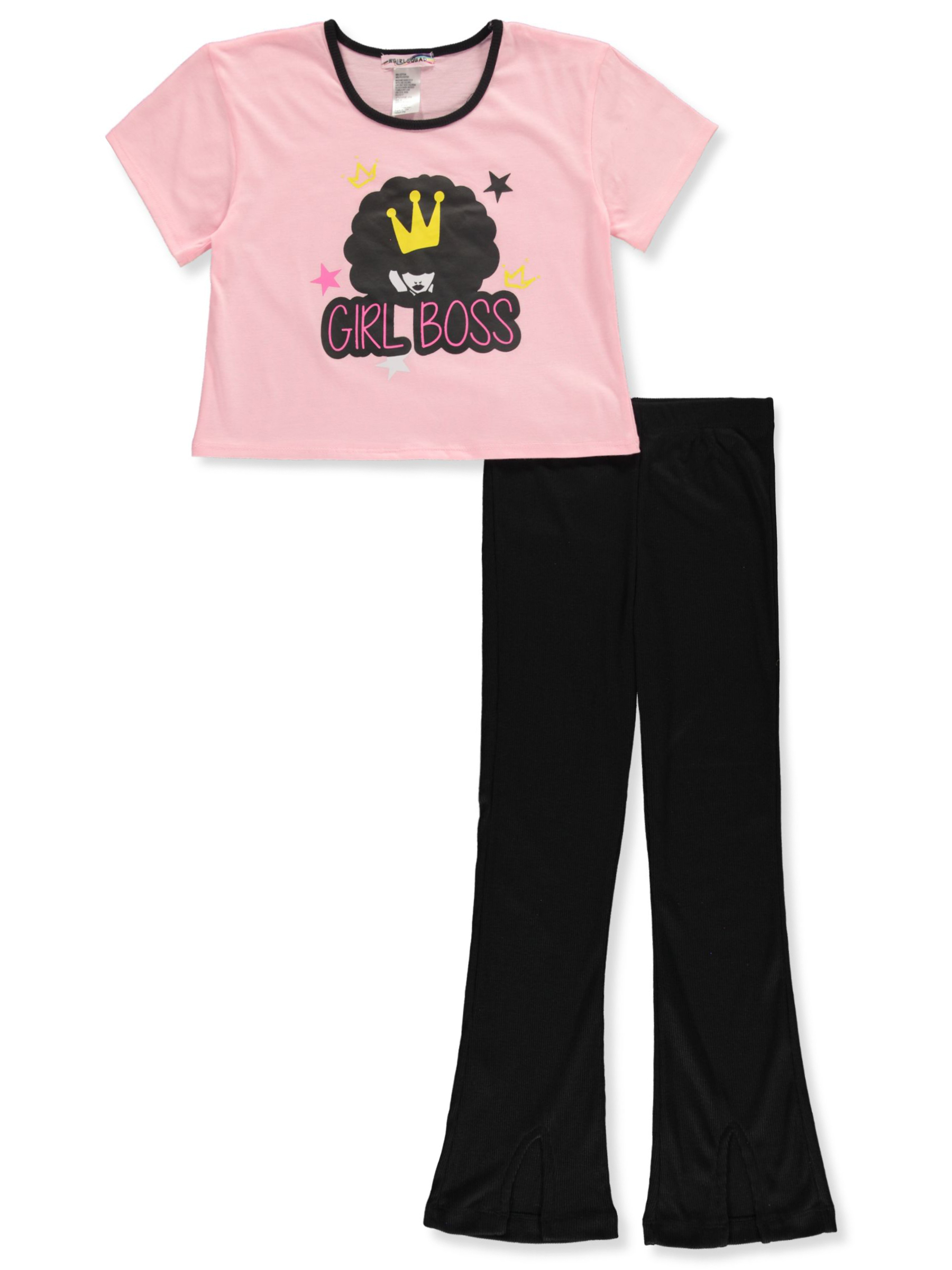 Girlsquad Girls' 2-Piece Leggings Set Outfit Color: pink Size: 10 - Picture 5 of 5