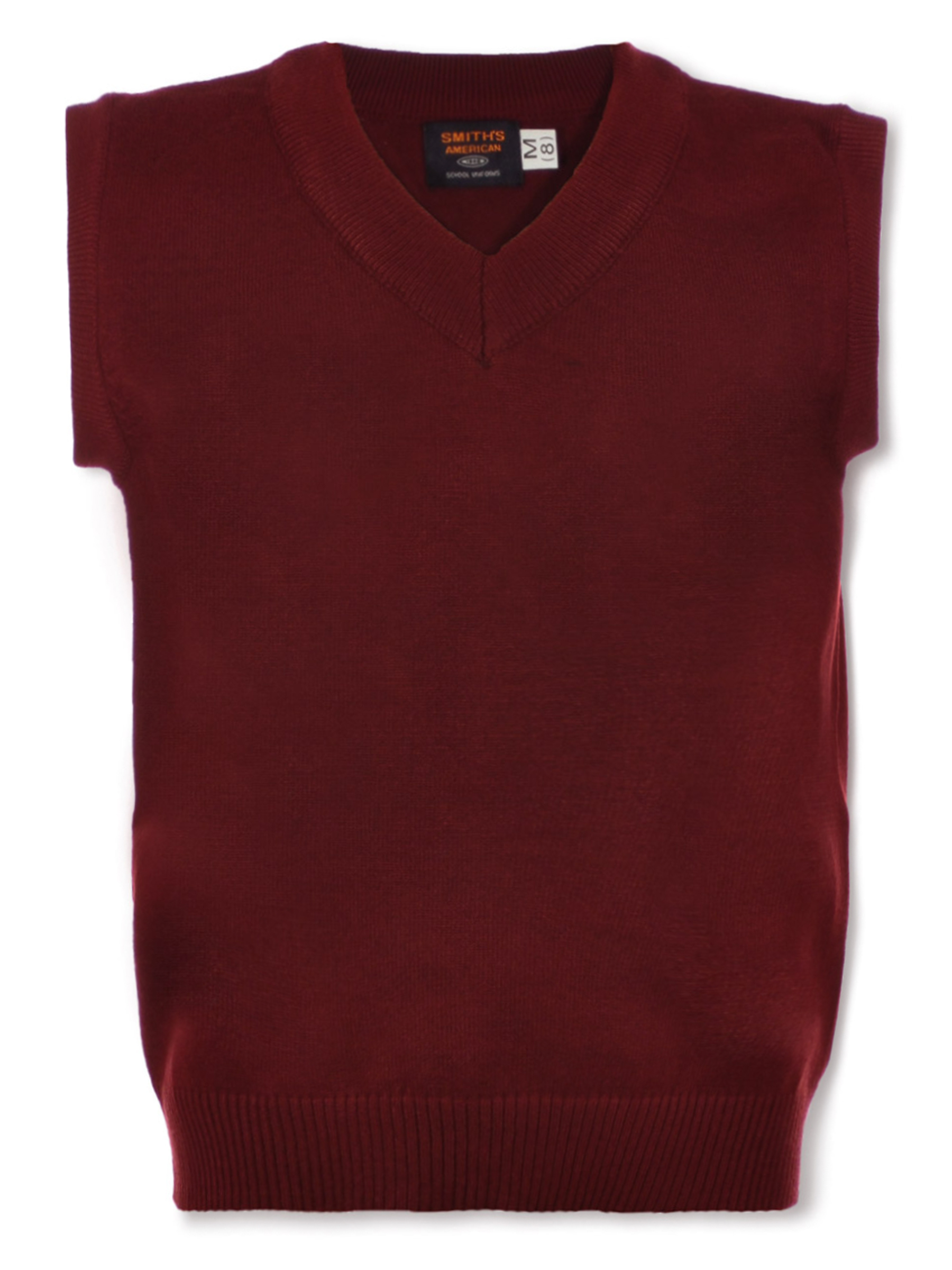 Smith's American Boys' Cardigan Vest Color: burgundy Size: 8 - Picture 3 of 7