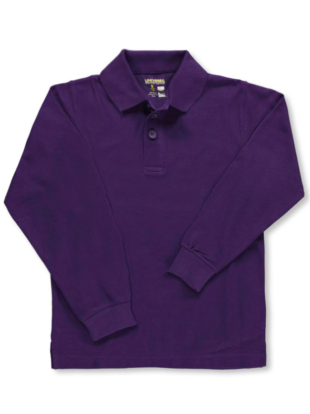 Universal Unisex L/S Pique Polo (Sizes 8 - 20) Color: black Size: 10 - Picture 8 of 11
