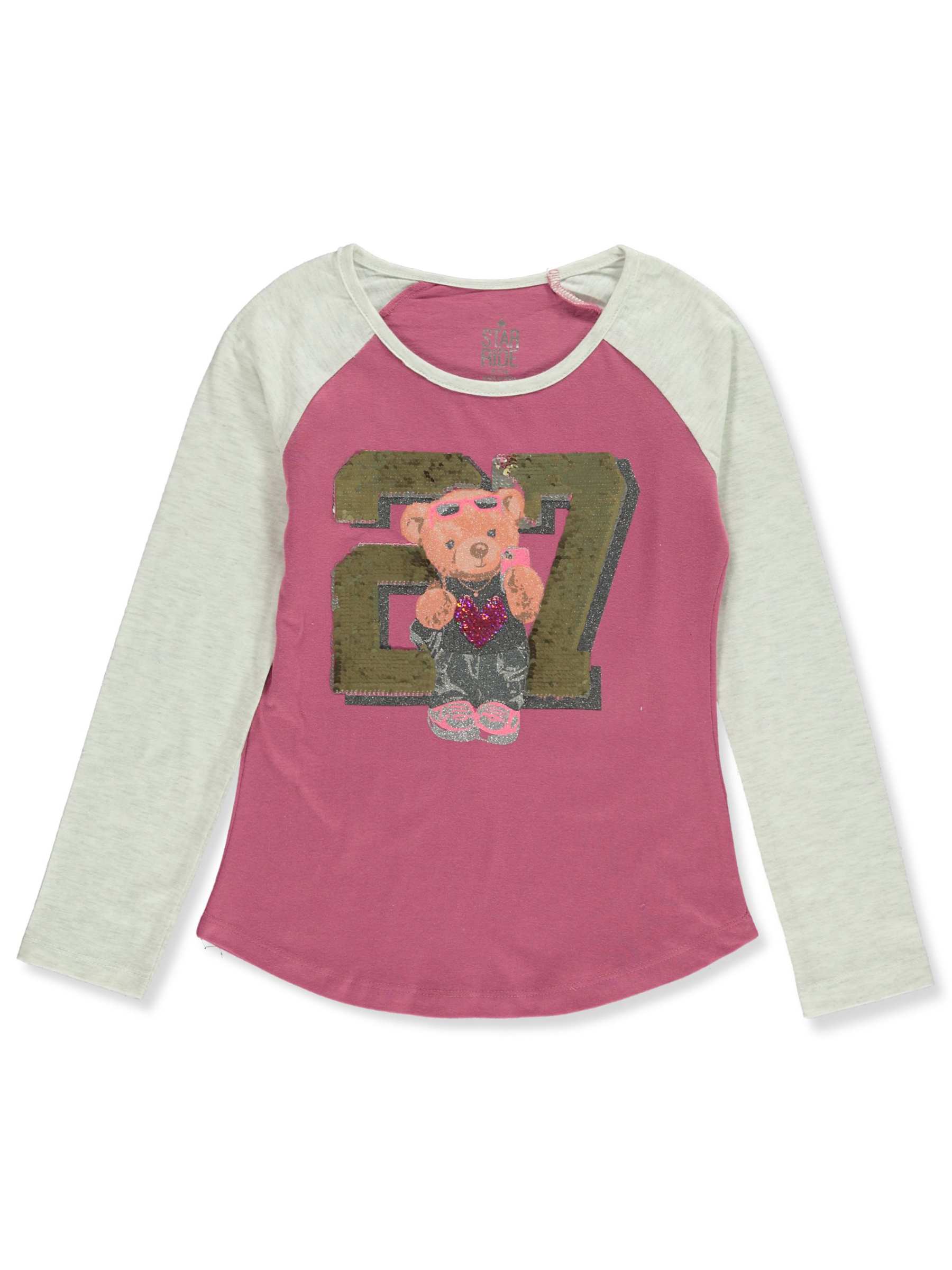 Star Ride Girls' L/S Raglan Flip Sequin Shirt - Picture 4 of 6