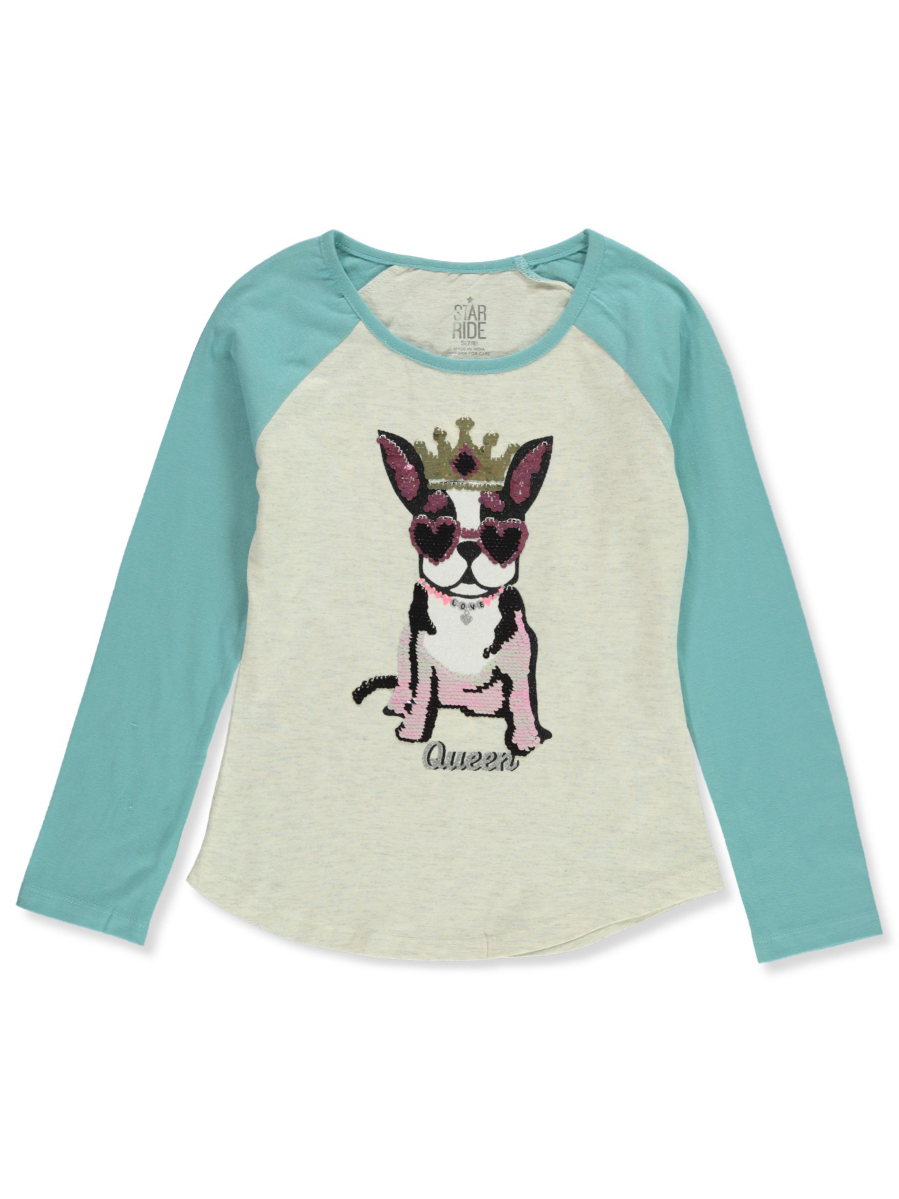 Star Ride Girls' L/S Raglan Flip Sequin Shirt - Picture 6 of 6