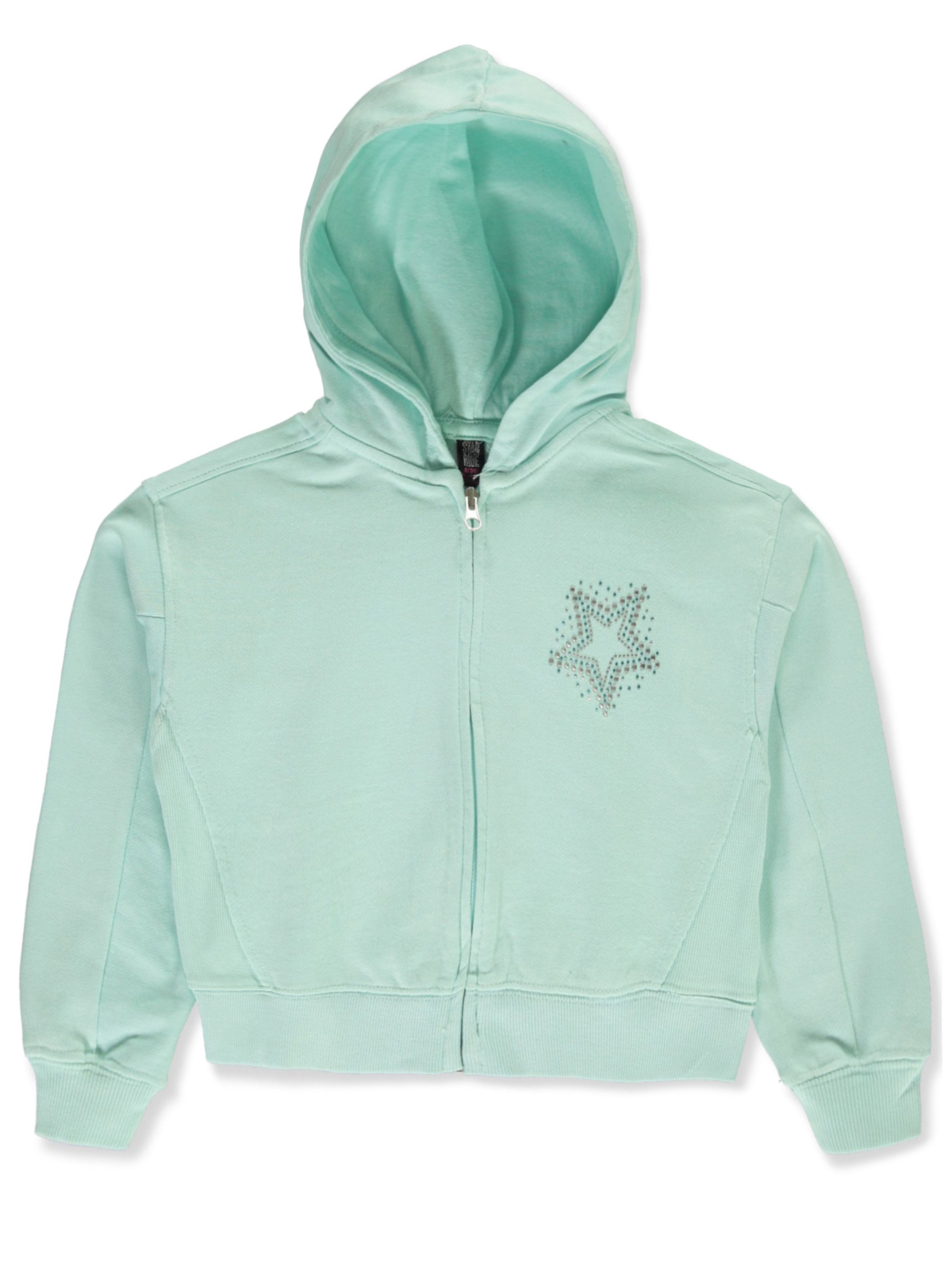 Star Ride Girls' French Terry Hoodie Color: aqua Size: 4 - Picture 10 of 13
