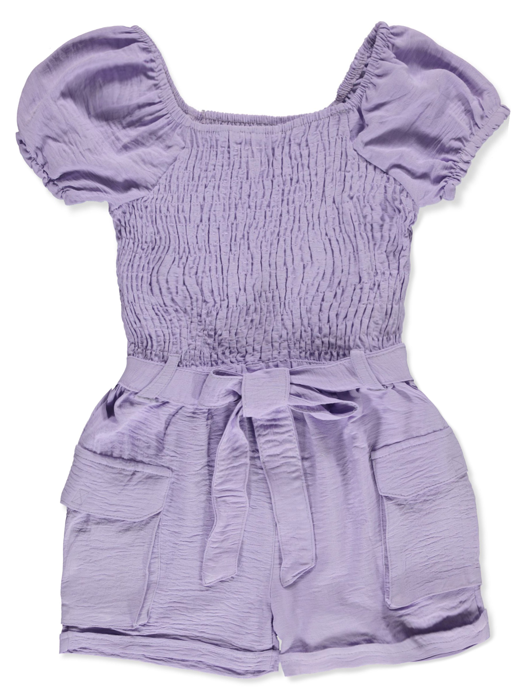 Girls Hearts Girls' Ruched Airflow Romper - Picture 4 of 7