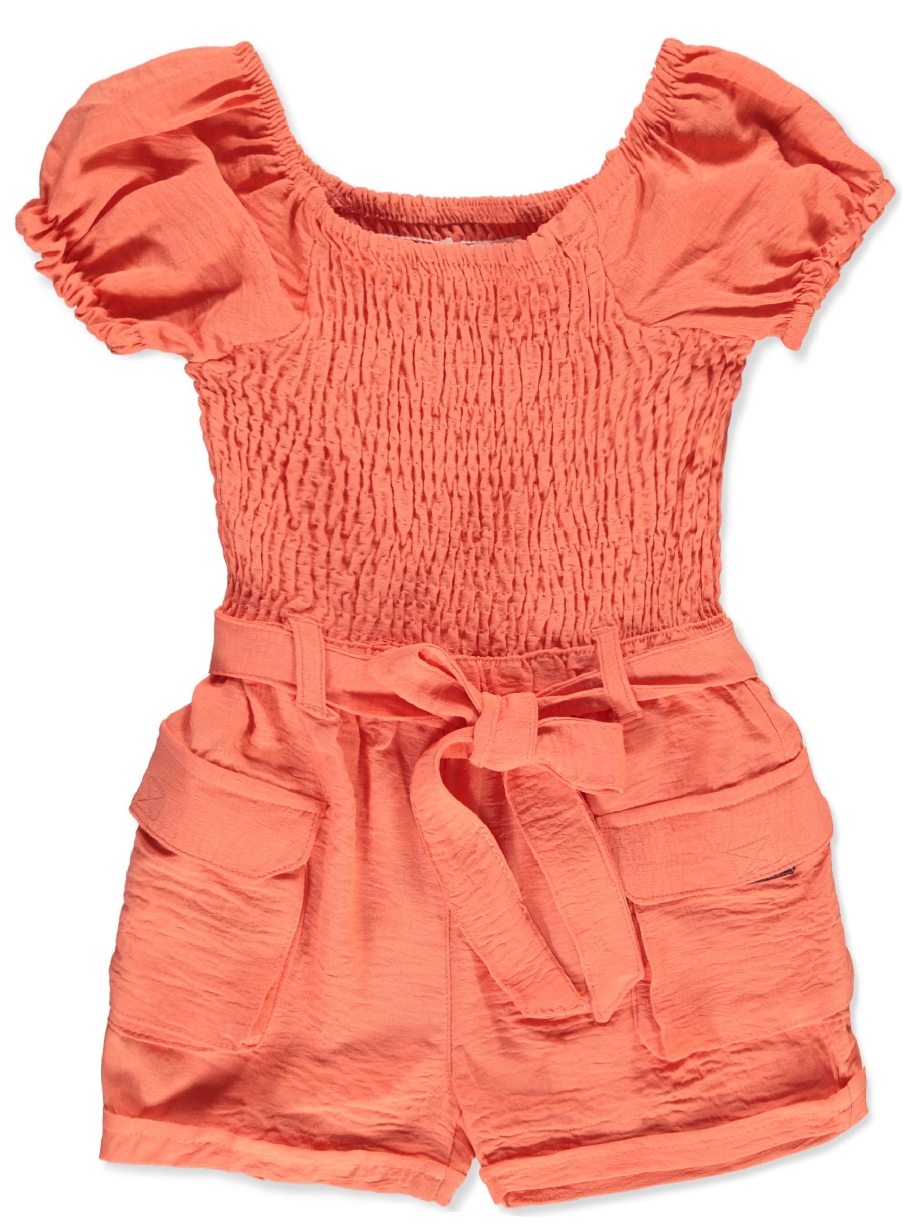 Girls Hearts Girls' Ruched Airflow Romper - Picture 6 of 7