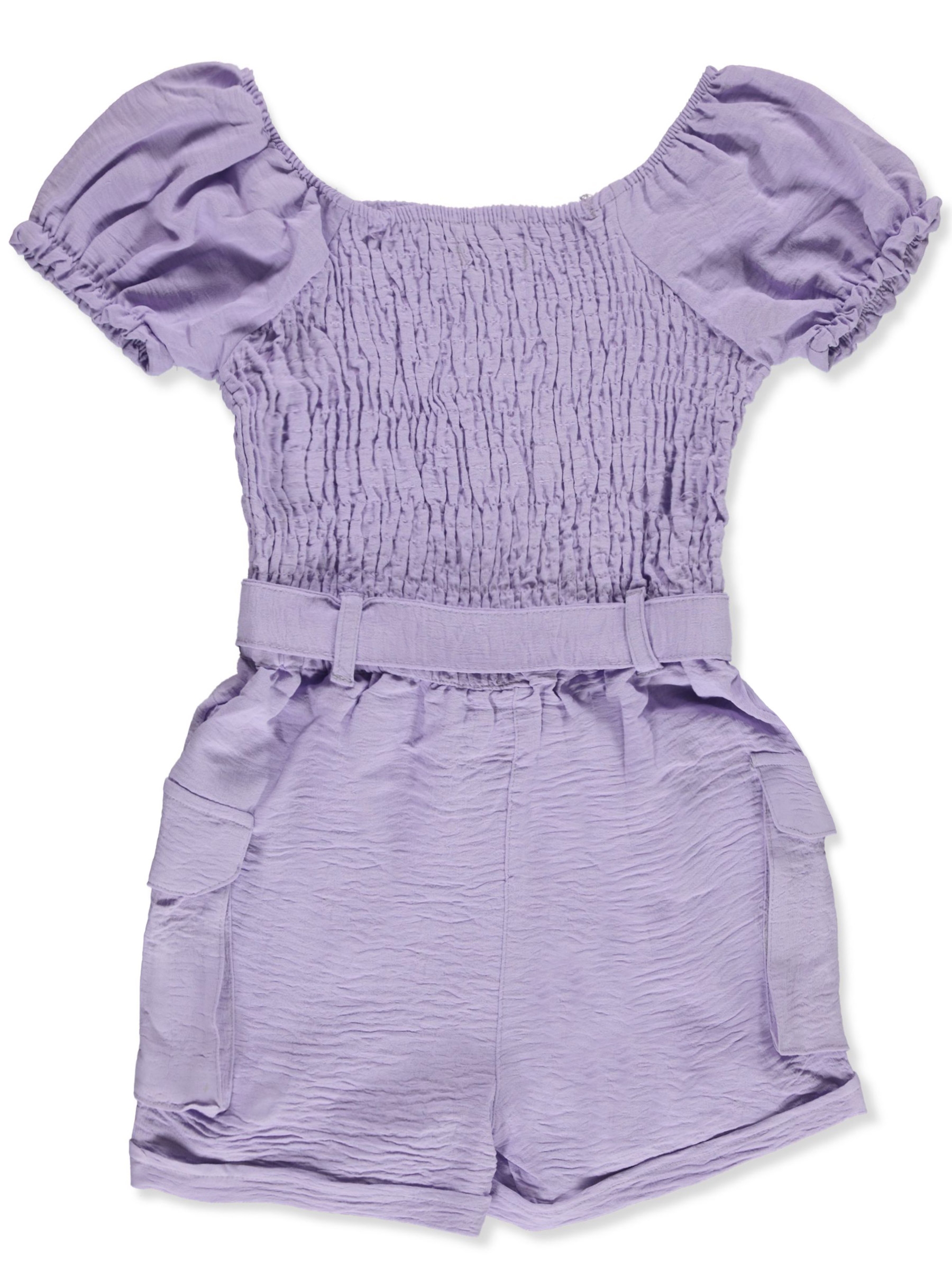 Girls Hearts Girls' Ruched Airflow Romper - Picture 5 of 7
